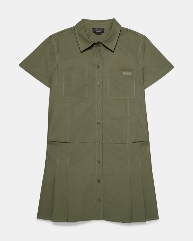 Pleated Utility Shirtdress 1