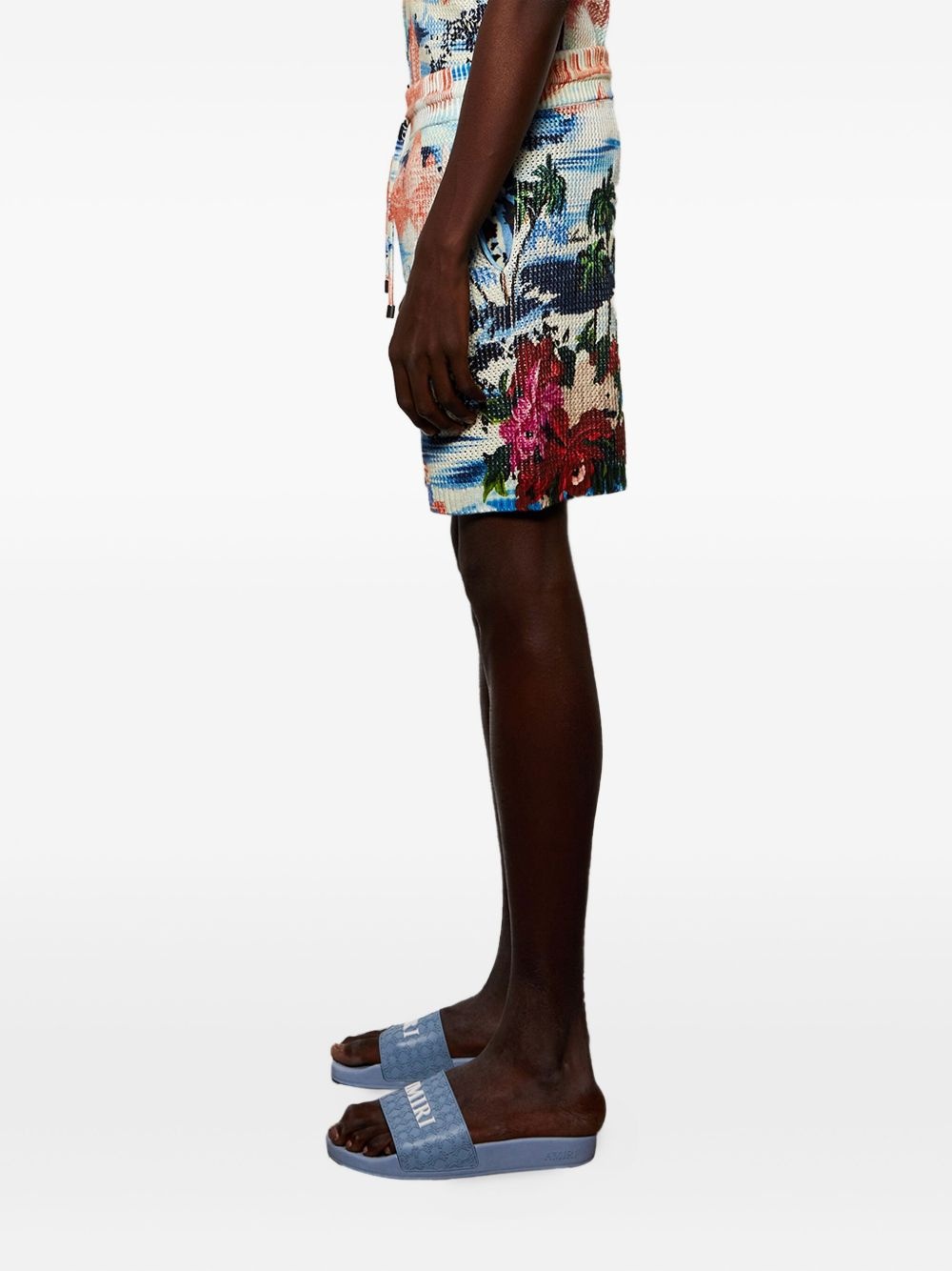 Cityscape printed drawstring shorts - 4