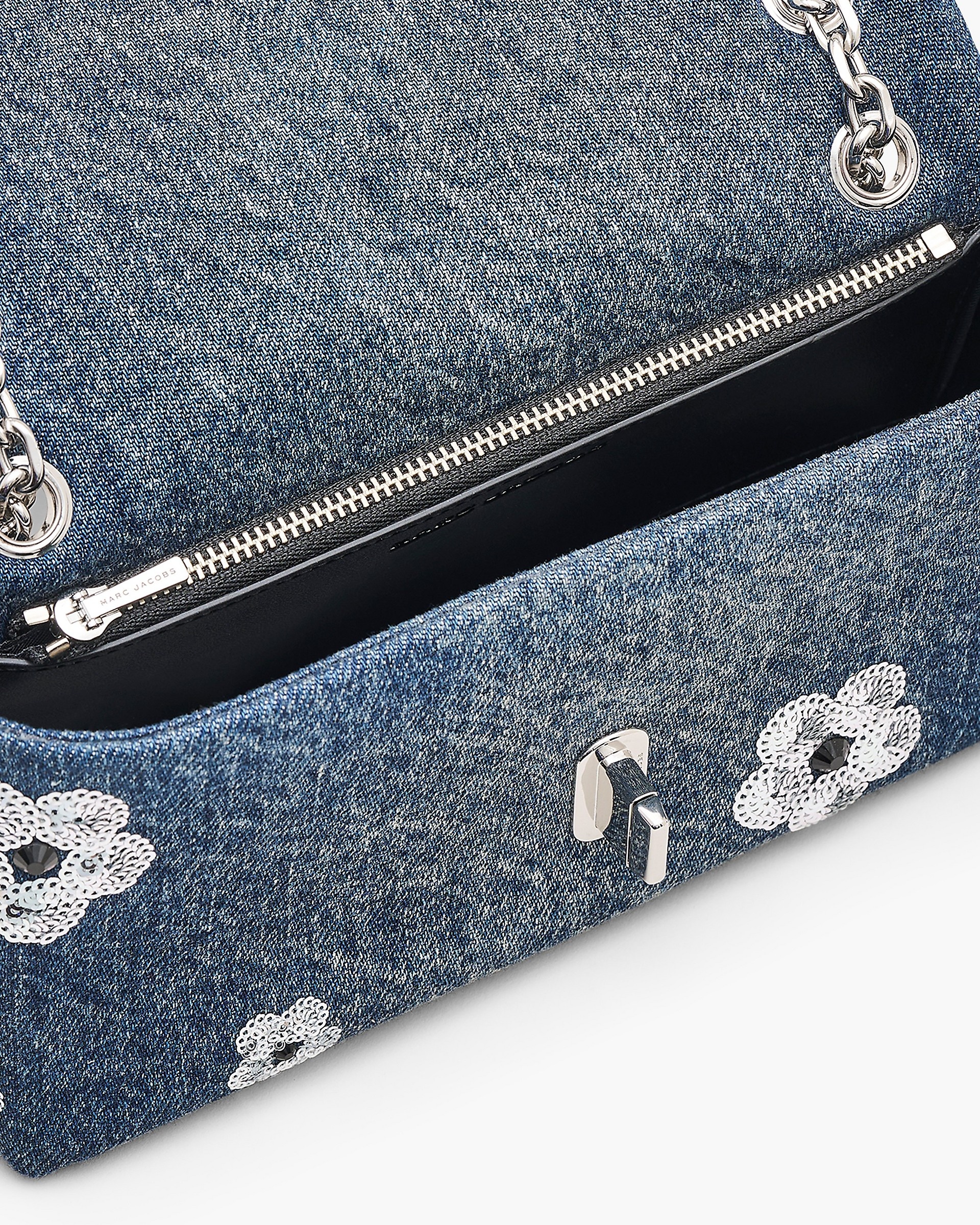 THE SEQUIN DAISY DENIM DUAL CHAIN MINI BAG - 4