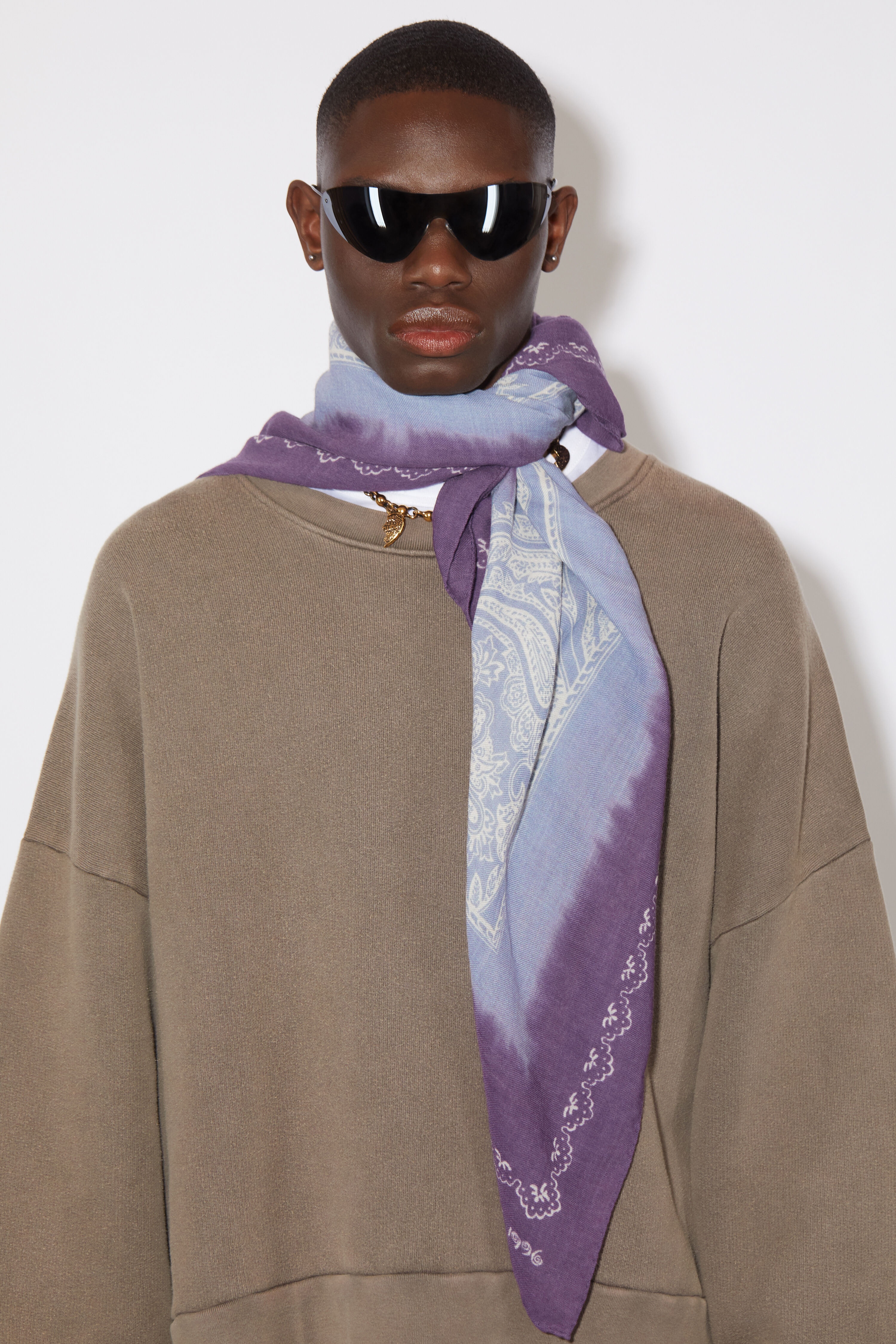Printed scarf - Violet purple/dusty blue - 3