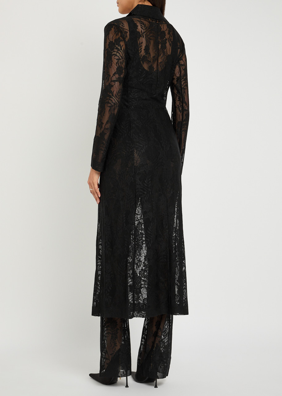 Norma Kamali Floral Guipure Lace Coat - 3