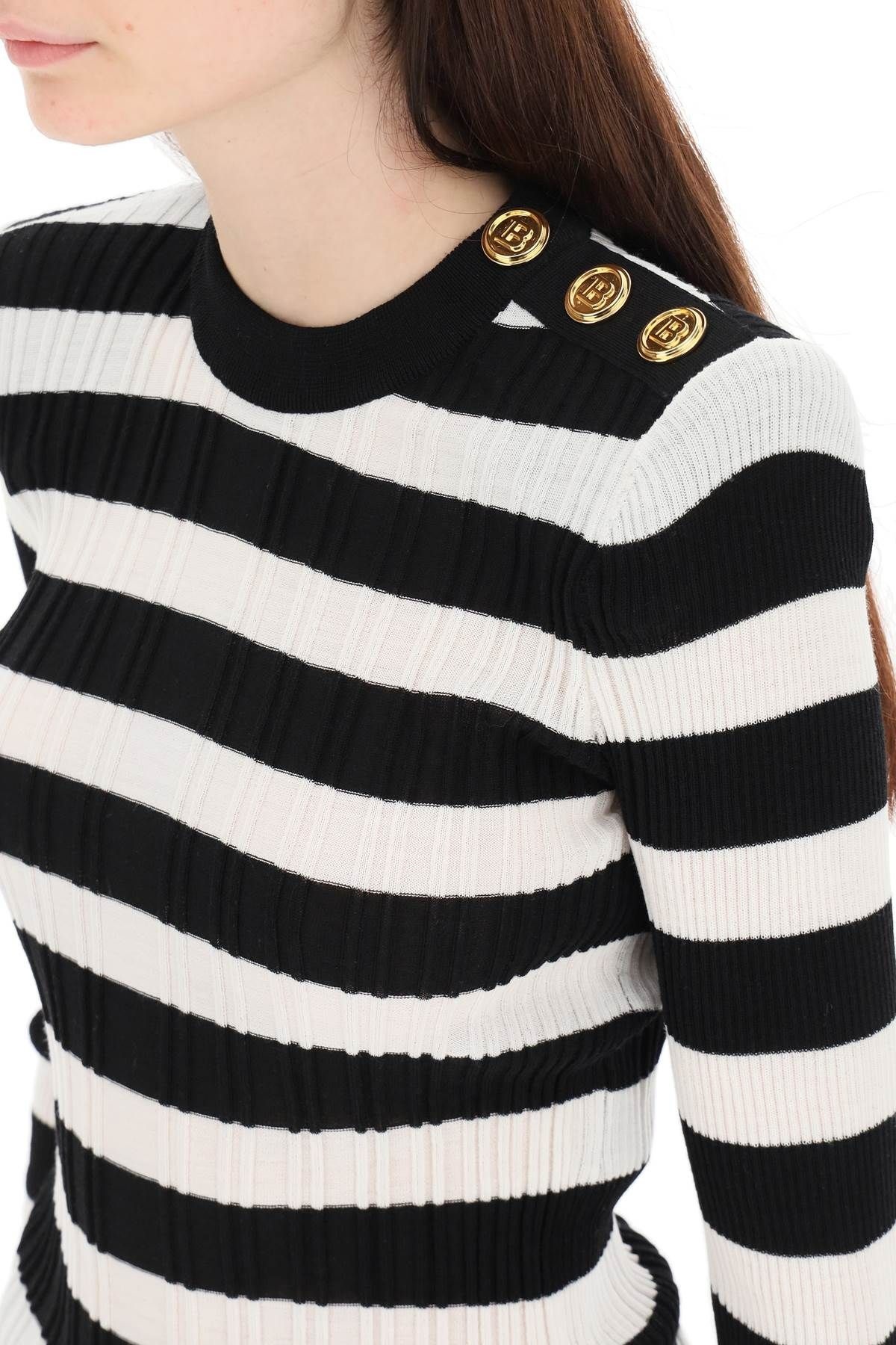 NAUTICAL SWEATER WITH GOLDEN BUTTONS - 5