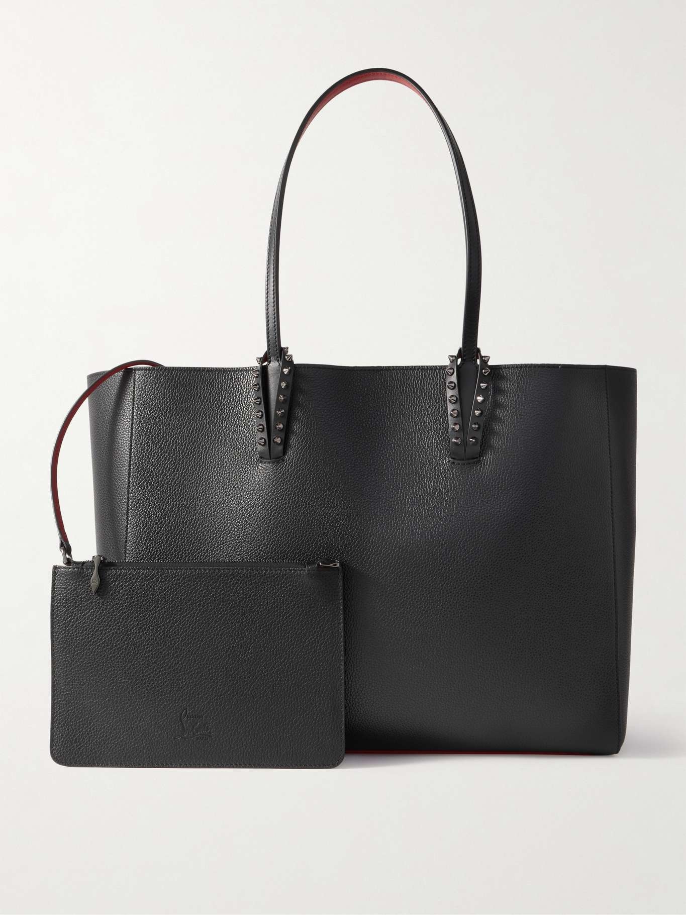 Cabata large studded textured-leather tote Black - 6