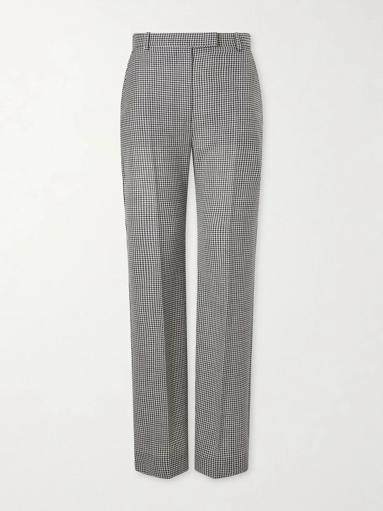 Gingham Wool Straight-leg Pants - 1