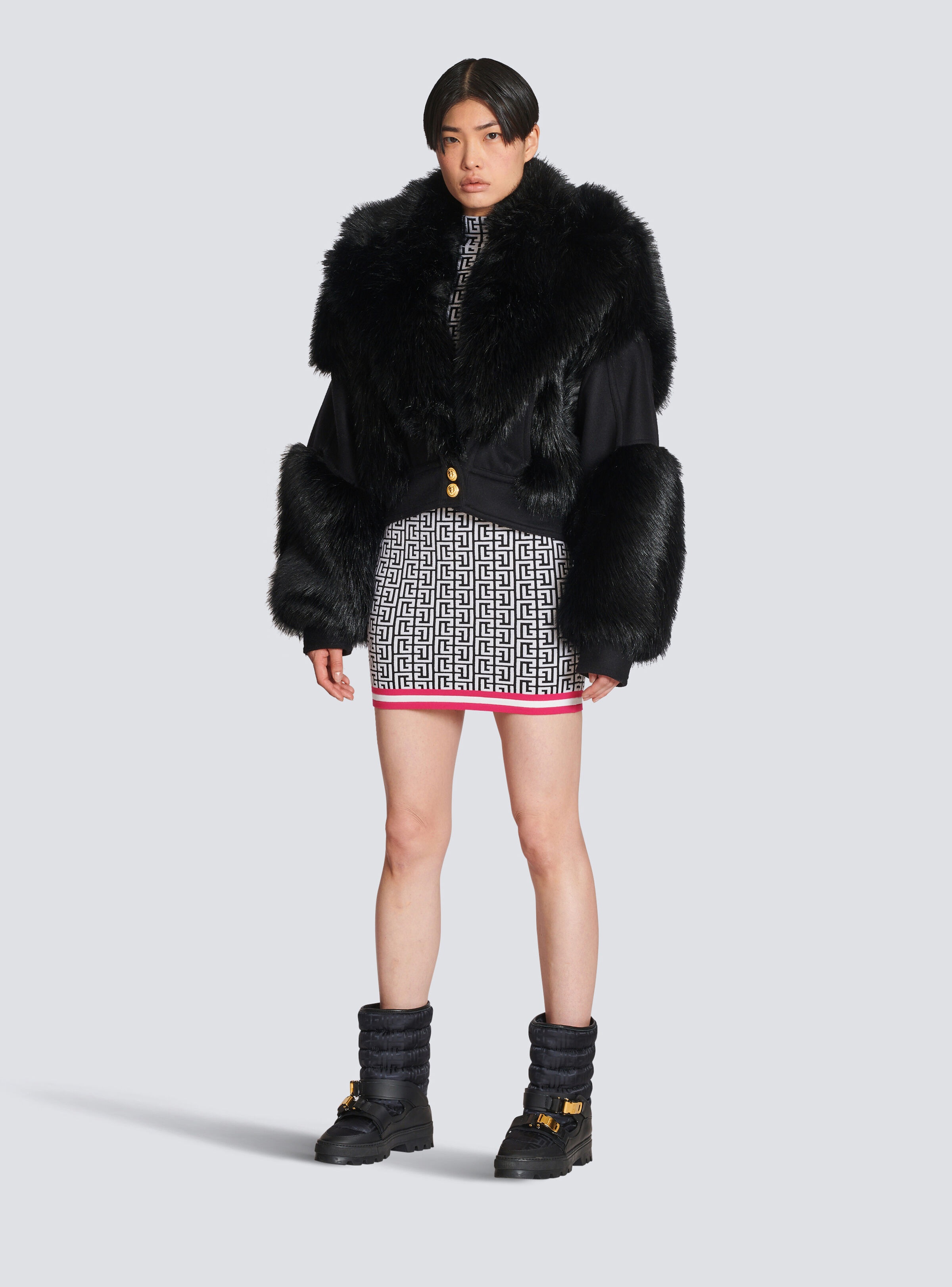Wool and faux fur jacket - 2