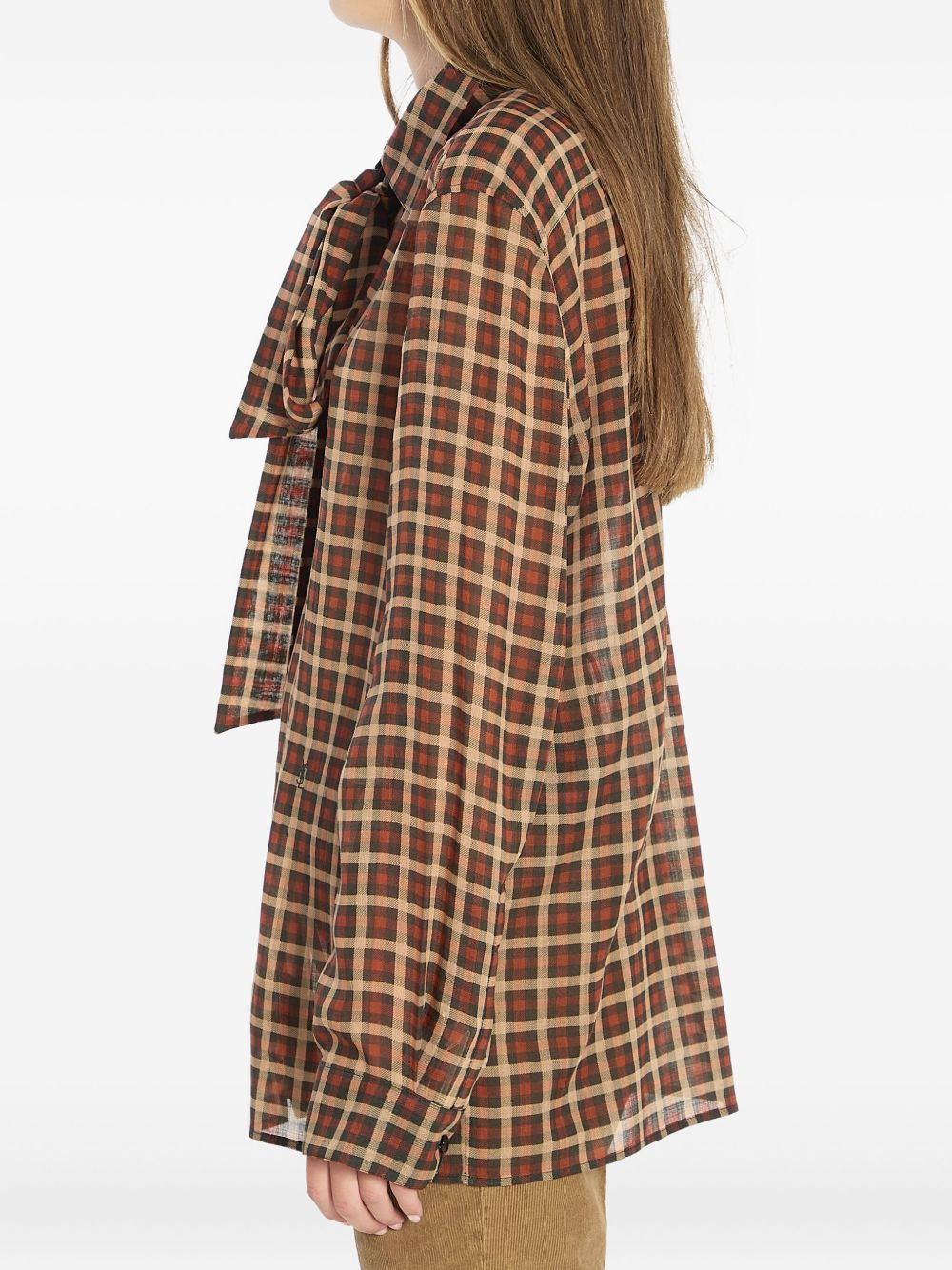 long-sleeve wool tie-neck shirt - 4