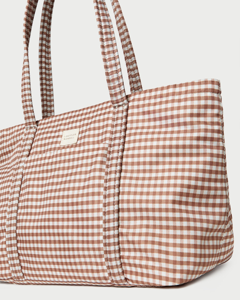 Mira Brown Gingham Everyday Tote 3
