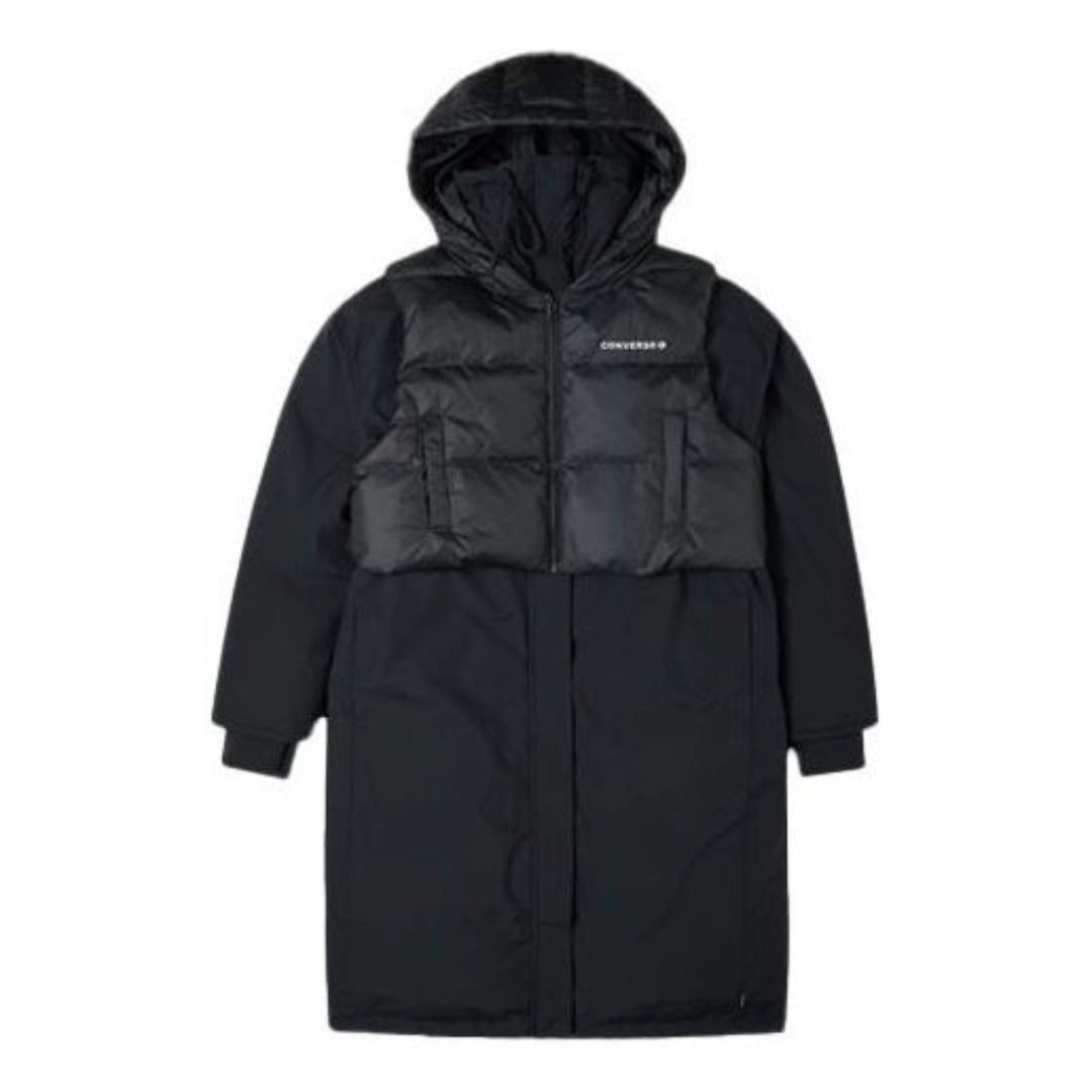 (WMNS) Converse Convertible Long Down Jacket 'Black' 10021982-A02 - 5