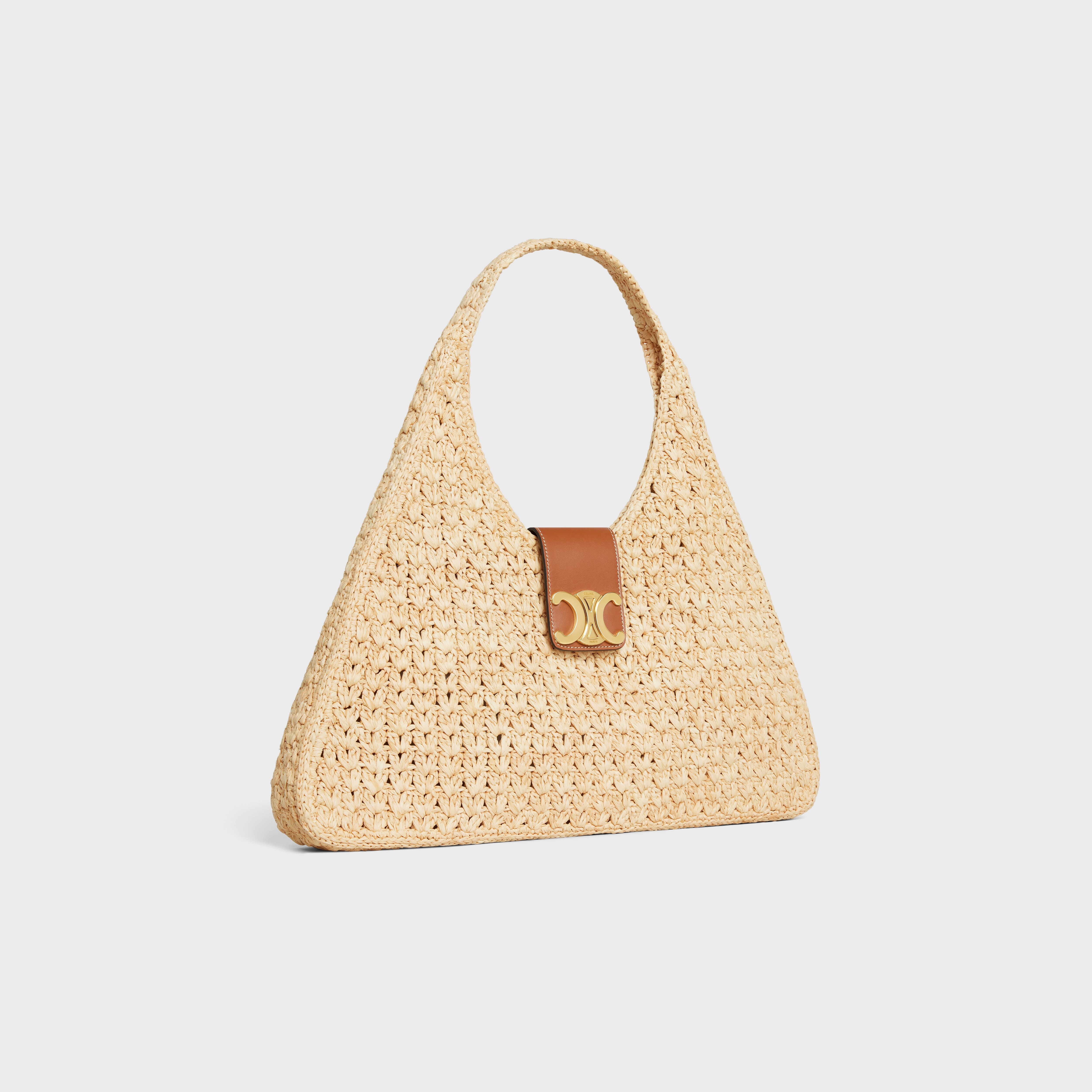 CABAS TRIANGLE  IN RAFFIA AND CALFSKIN - 2