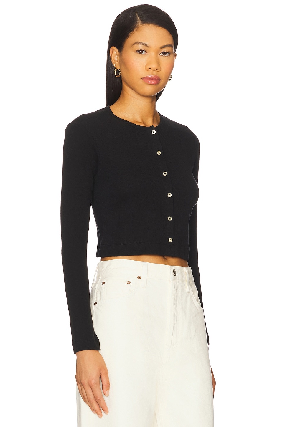 Pointelle Crop Cardigan - 2
