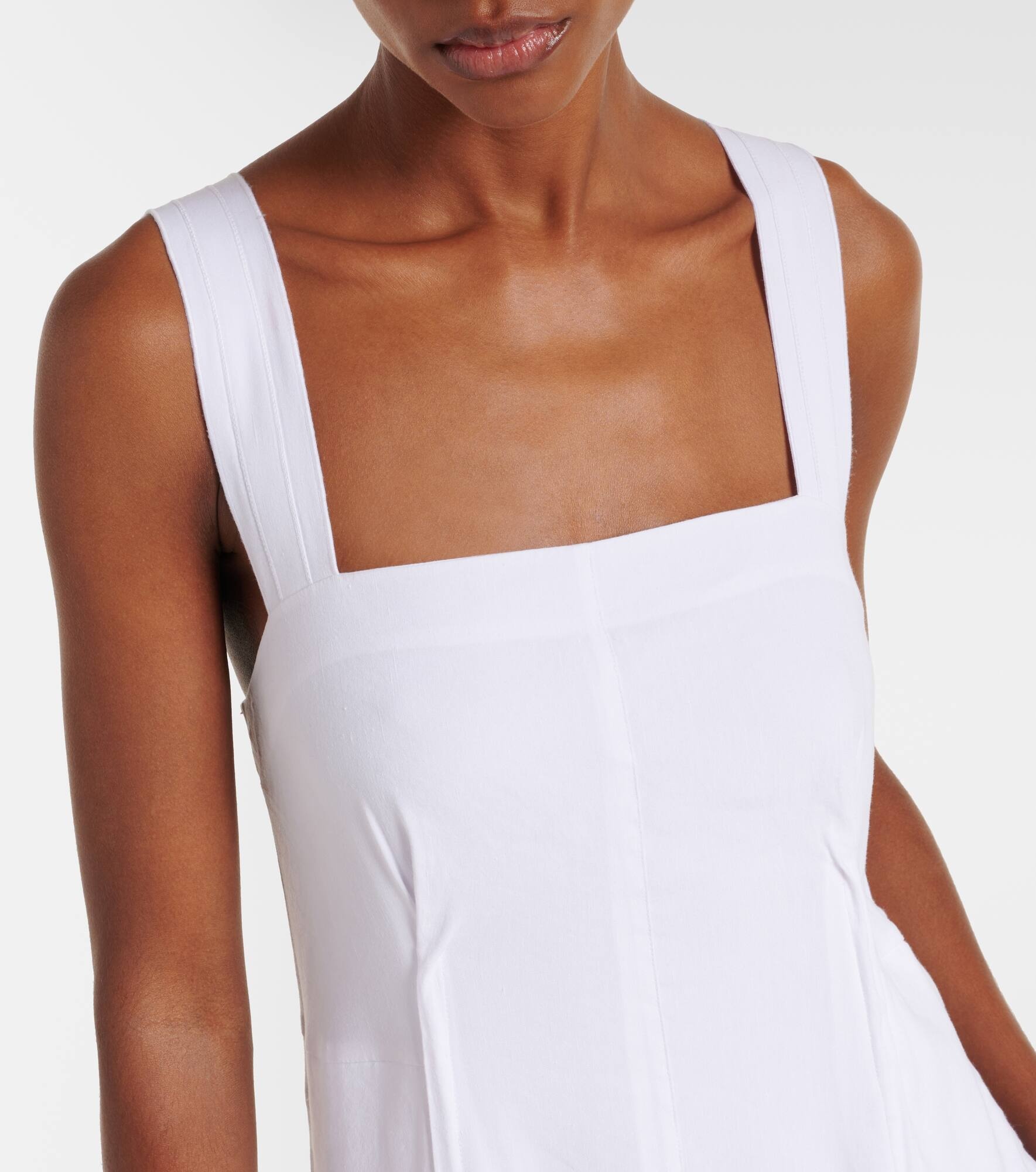 Linen-blend midi dress - 4