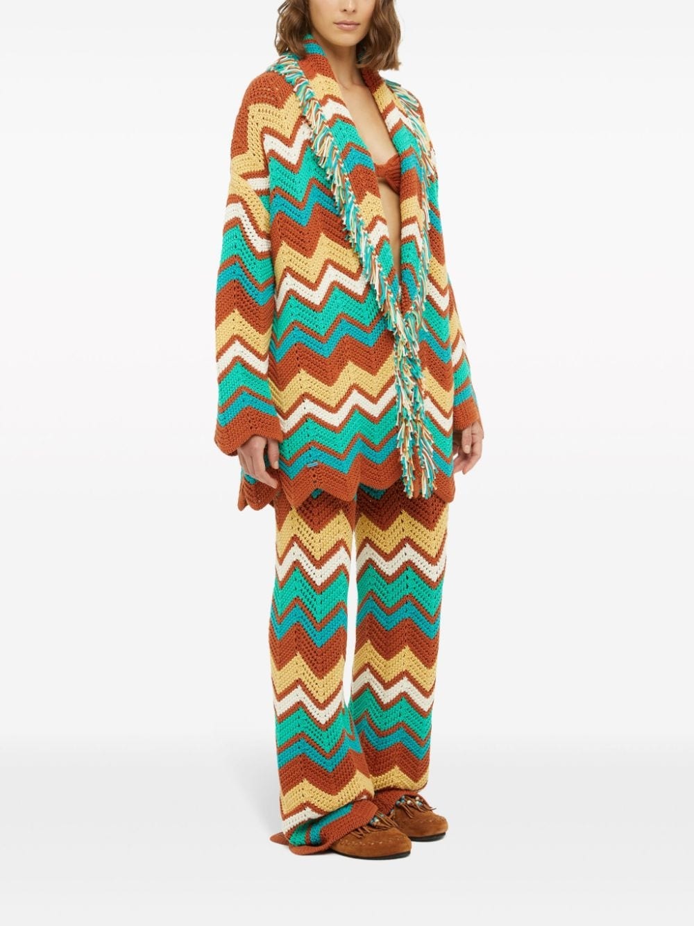 Kaleidoscopic chevron knit cardigan - 3