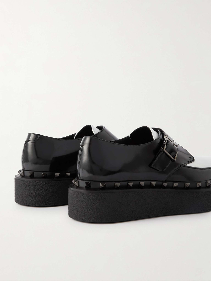 Rockstud M-Way Patent-Leather Monk-Strap Shoes 5