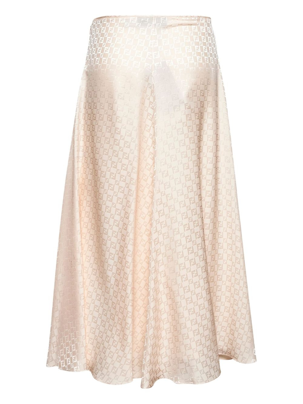 FF-logo jacquard silk midi skirt - 2