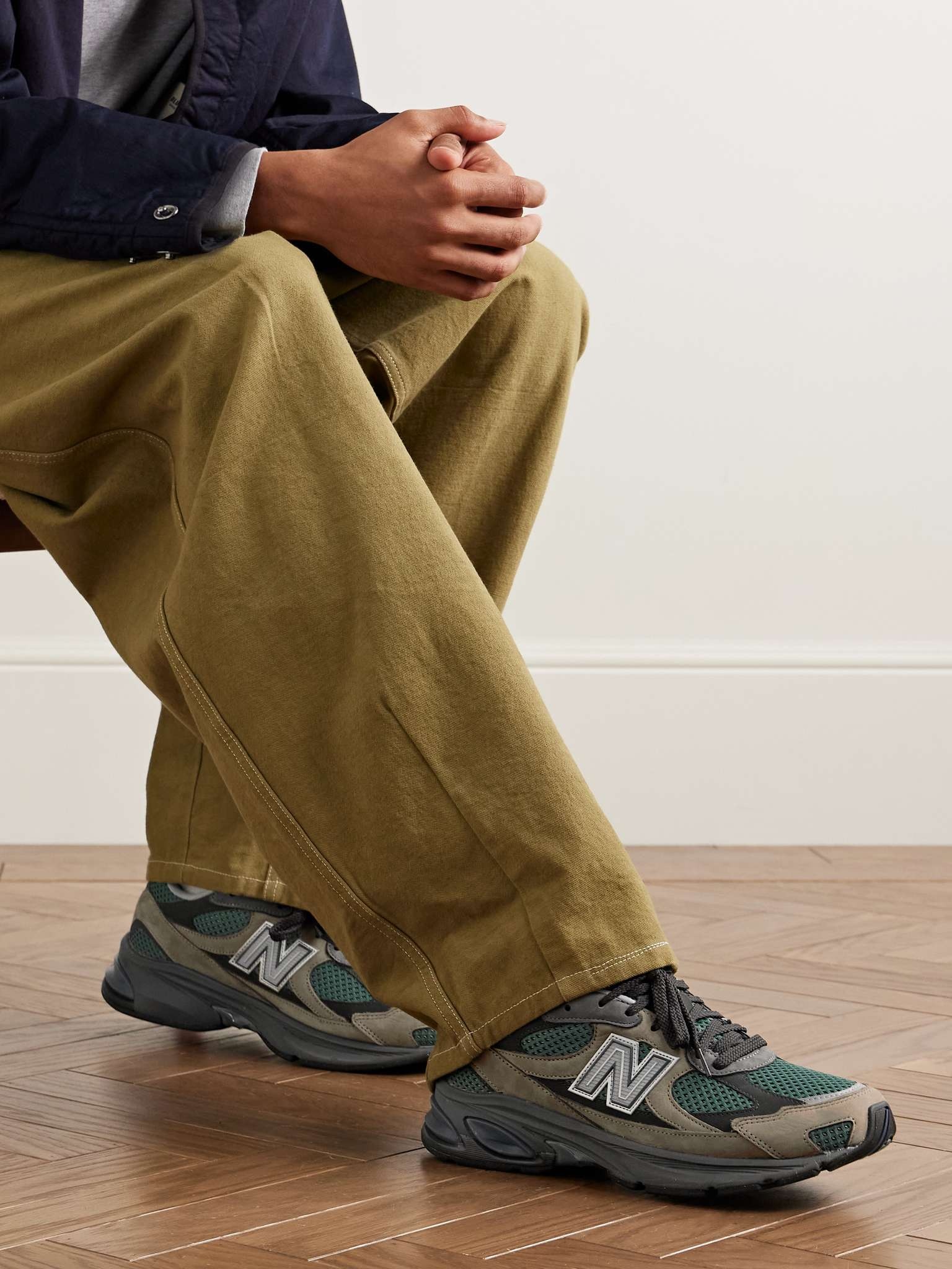 2010 Rubber-Trimmed Mesh and Suede Sneakers - 2