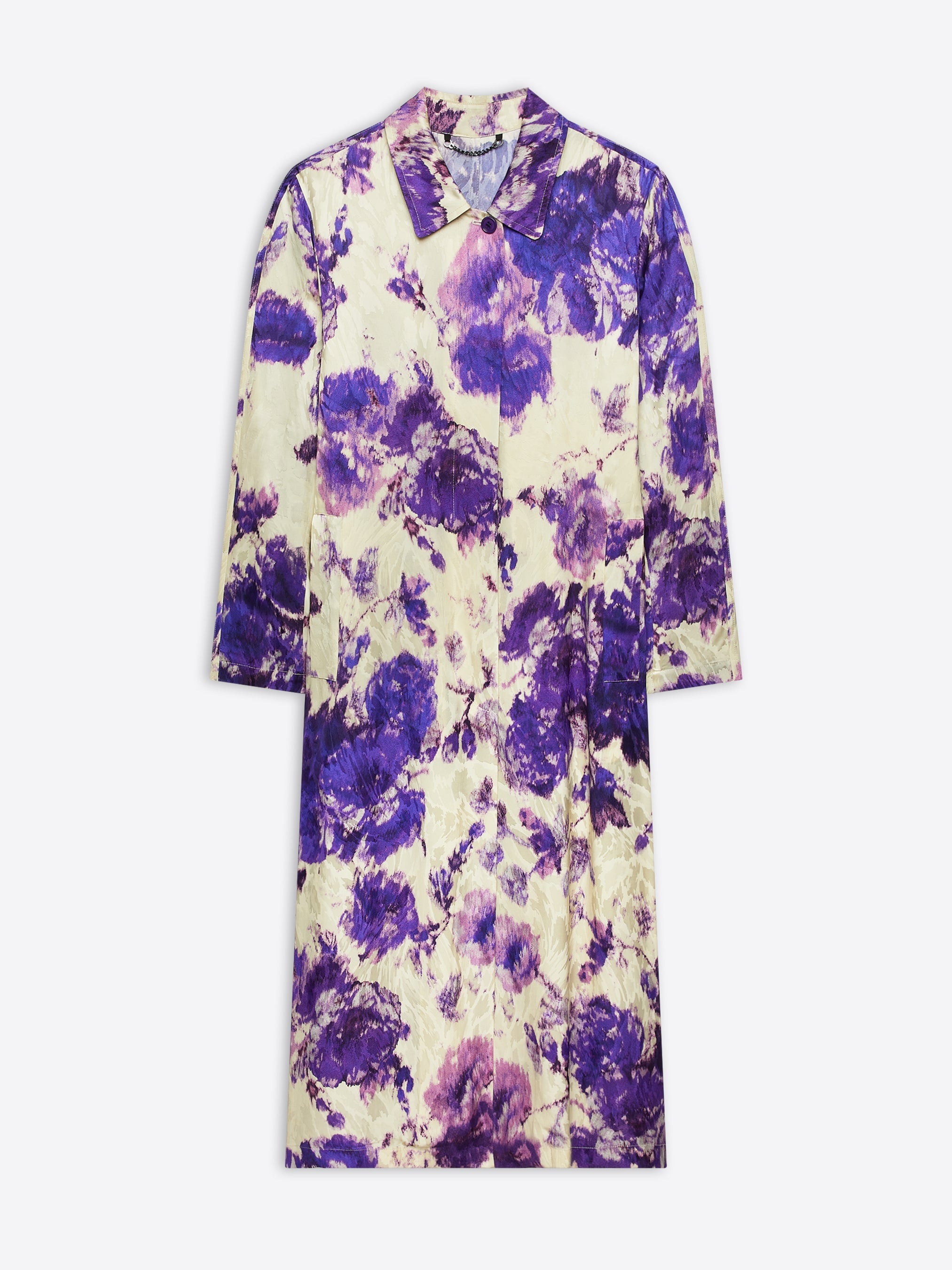 BELTED FLORAL COAT - 1