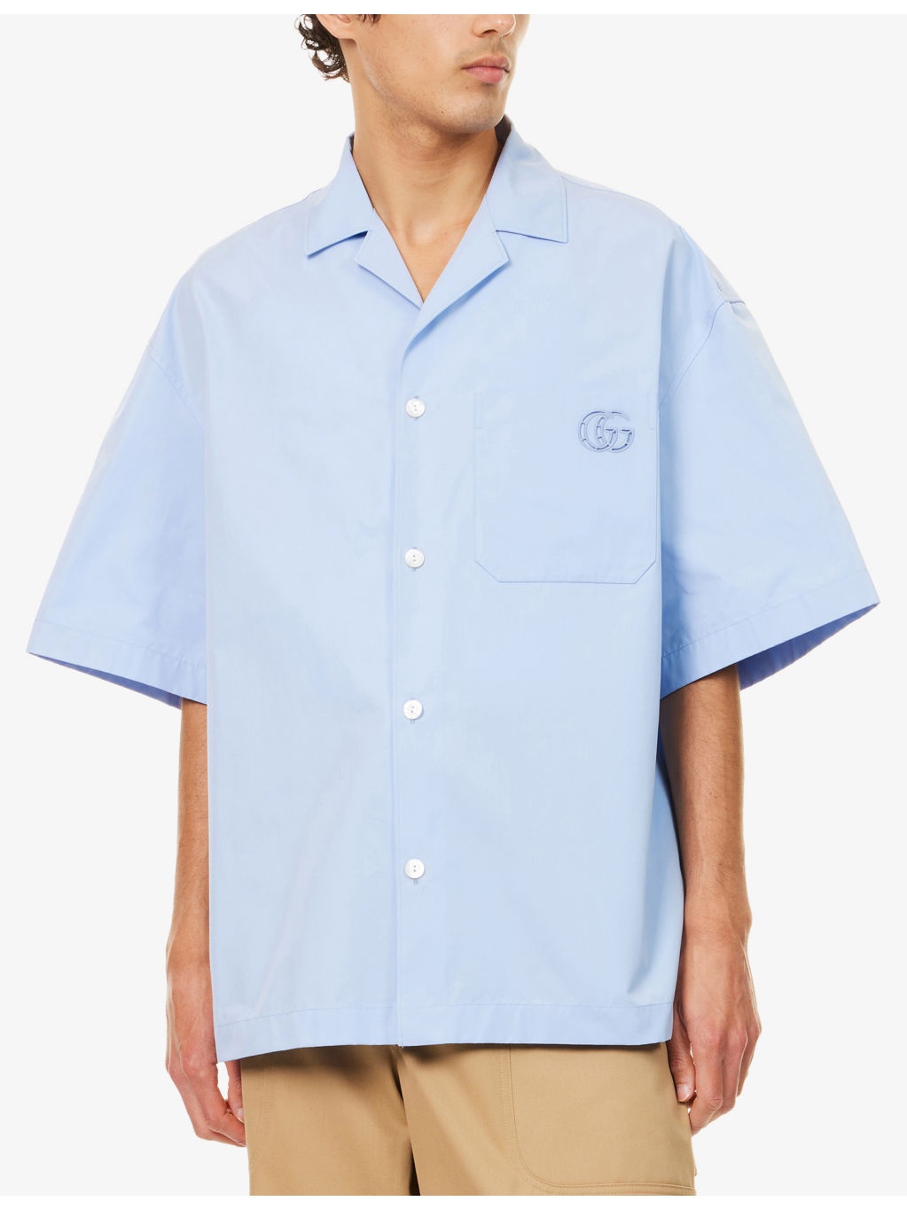Logo-Embroidered Short-Sleeve Cotton Shirt - 3