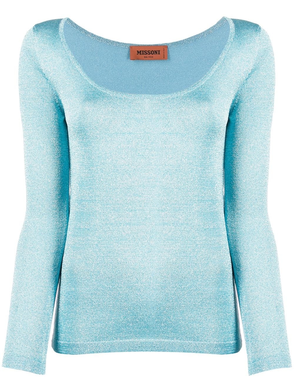 metallic stretch-knit jumper - 1