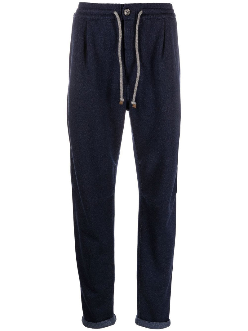 drawstring-waist cashmere straight-leg trousers 1