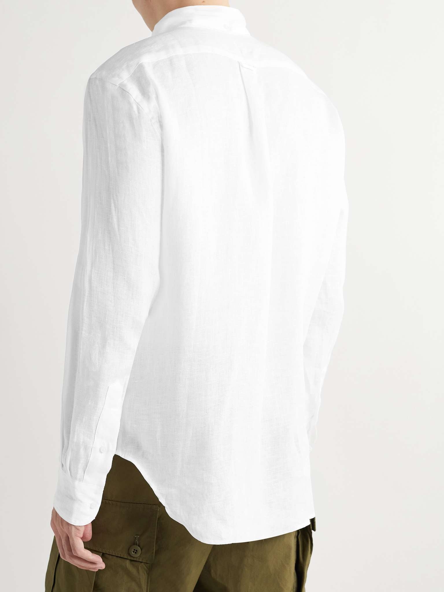 Slim-Fit Button-Down Collar Linen Shirt - 5