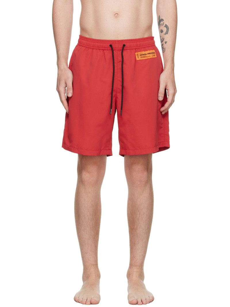 Red Patch Swim Shorts - 1