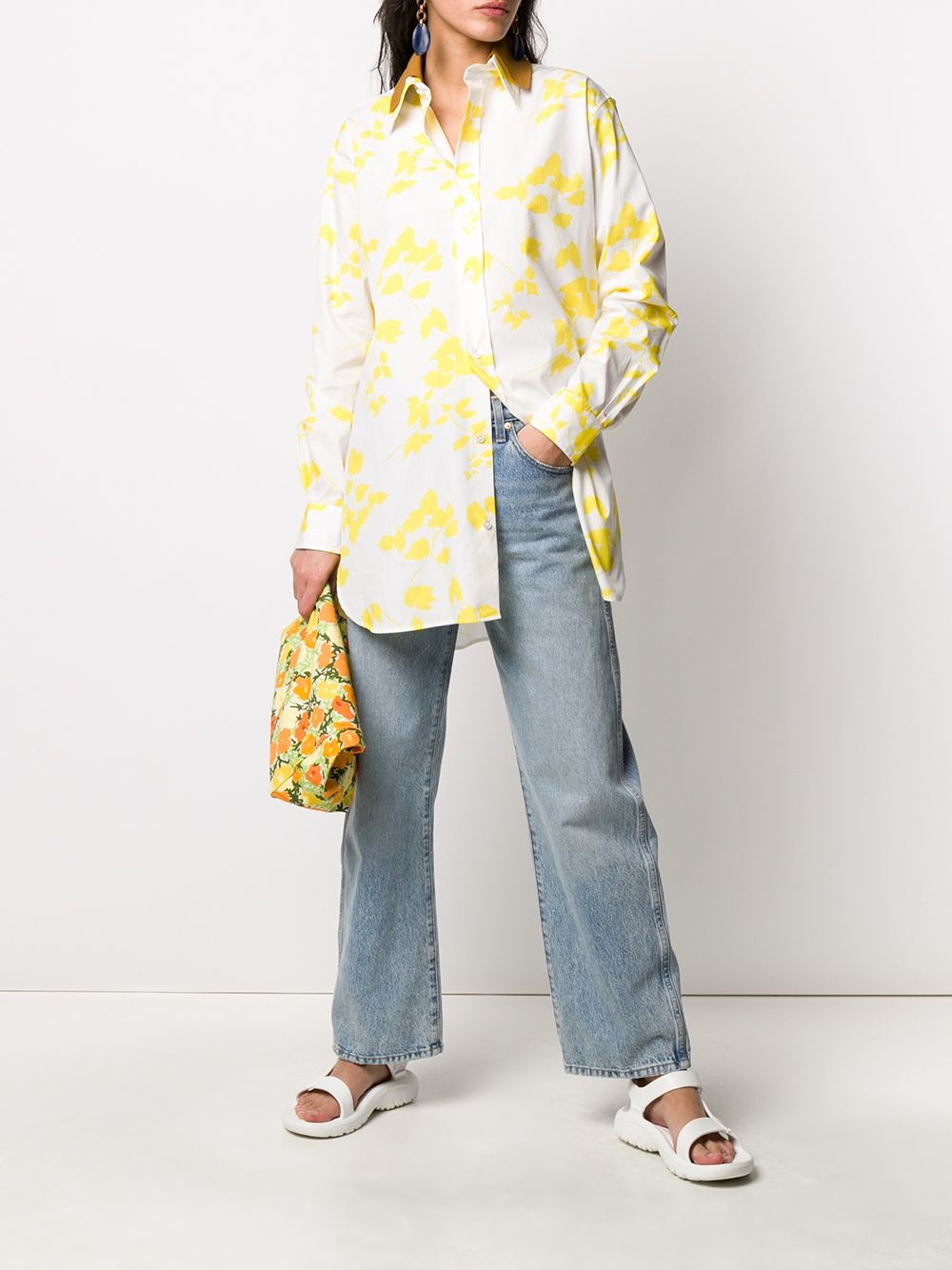 leaf print shirt - 2