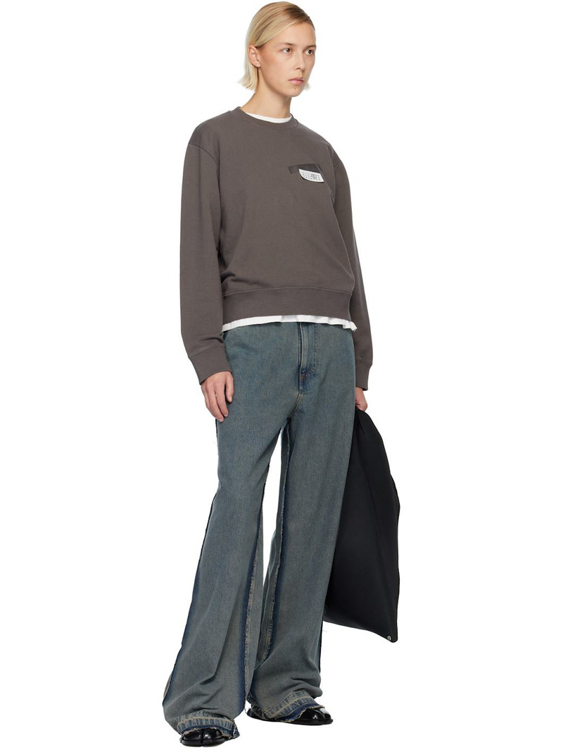 MM6 Maison Margiela Taupe Taped Patch Sweatshirt outlook