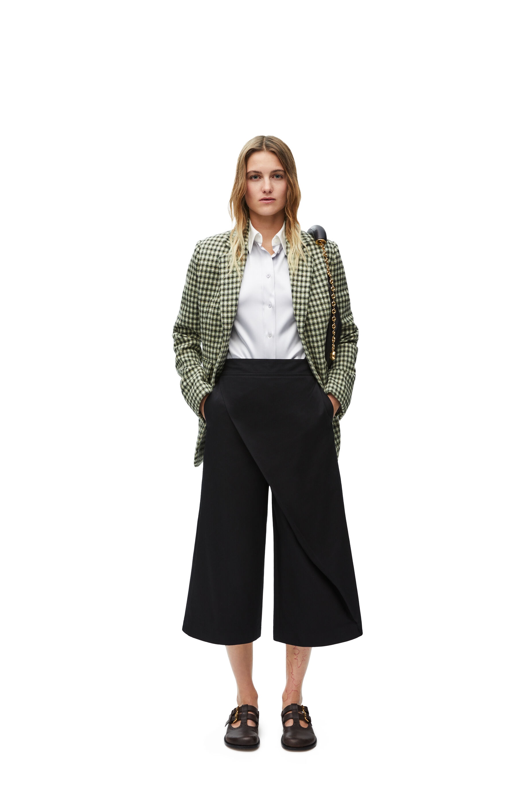 Cropped wrap trousers in cotton - 2