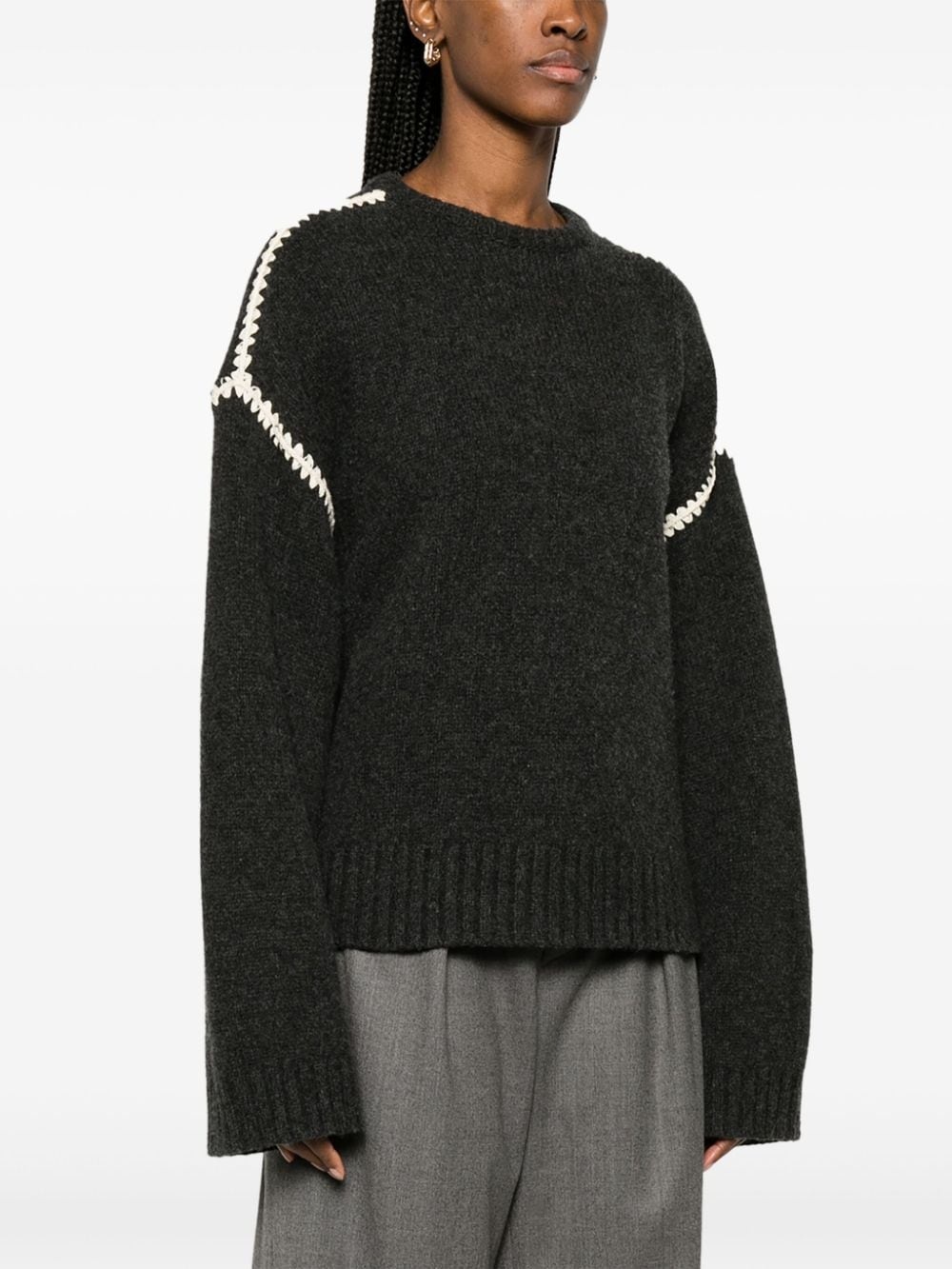embroidered wool jumper - 3