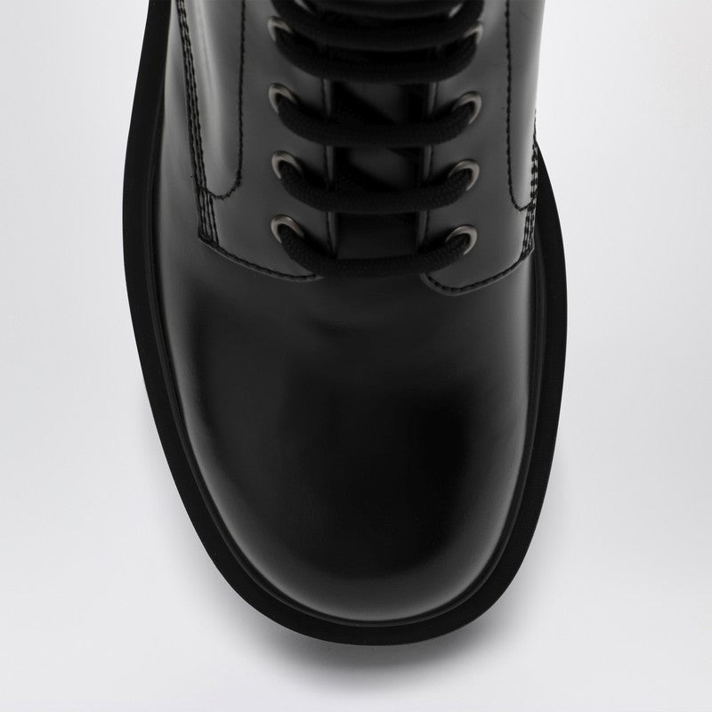 Prada Black Brushed Leather Ankle Boot Men - 3