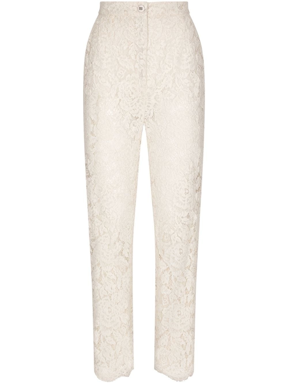 floral-lace trousers - 1