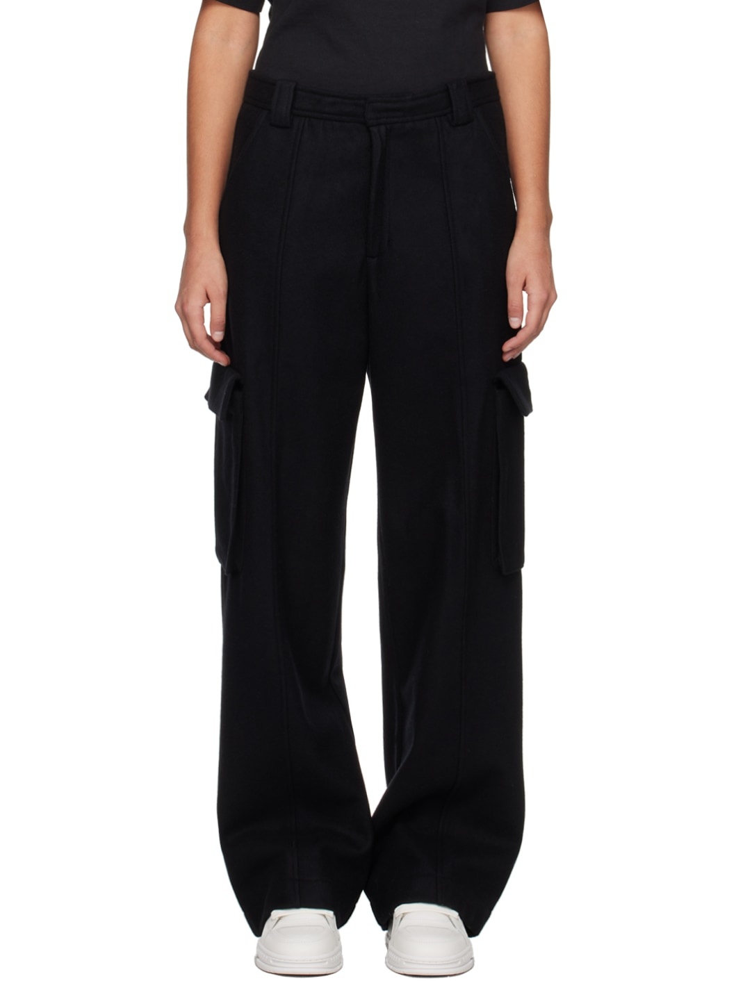 Black Patch Cargo Trousers - 1