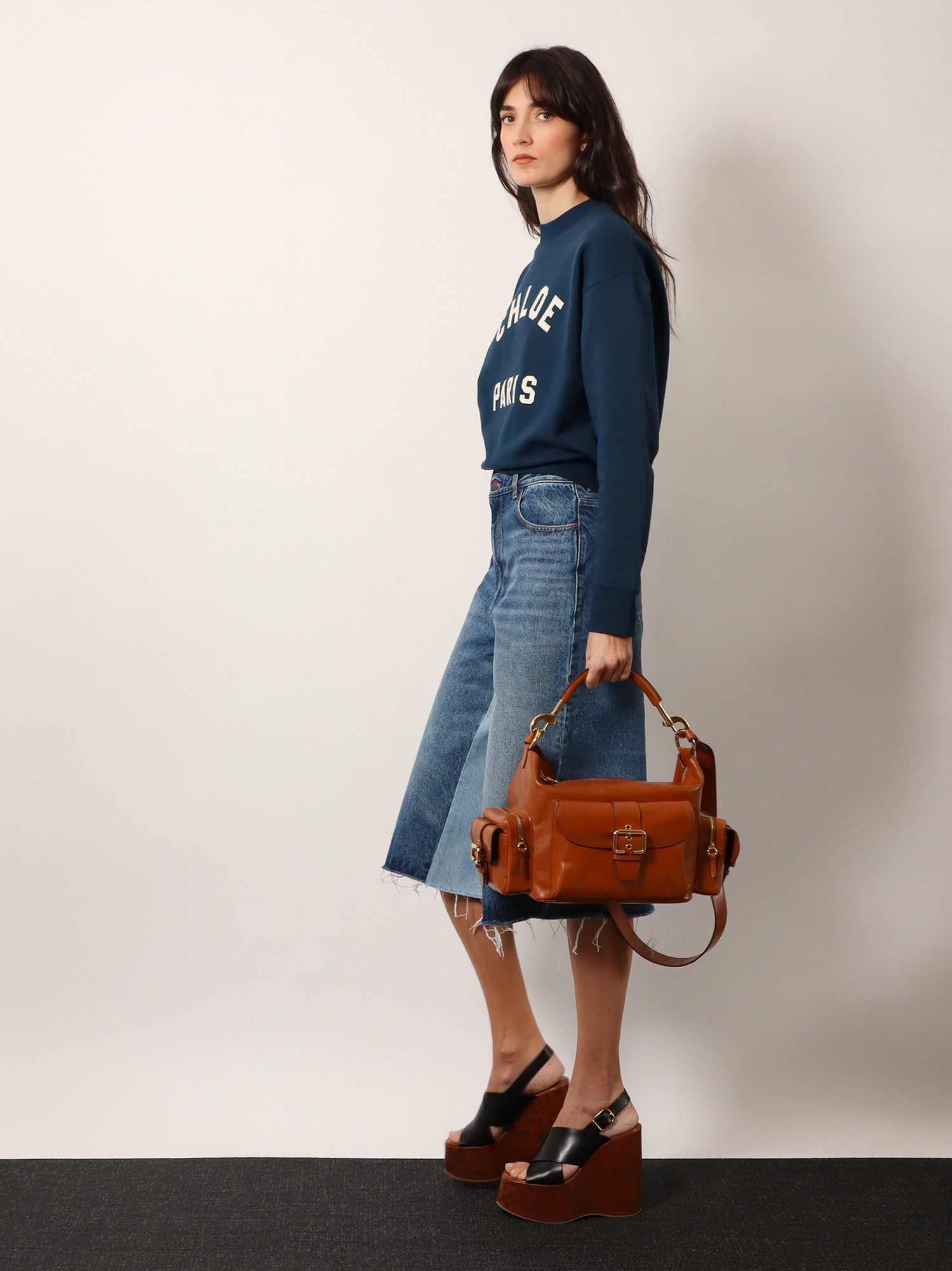 CHLOE' - Cotton sweatshirt with lettering logo - 2