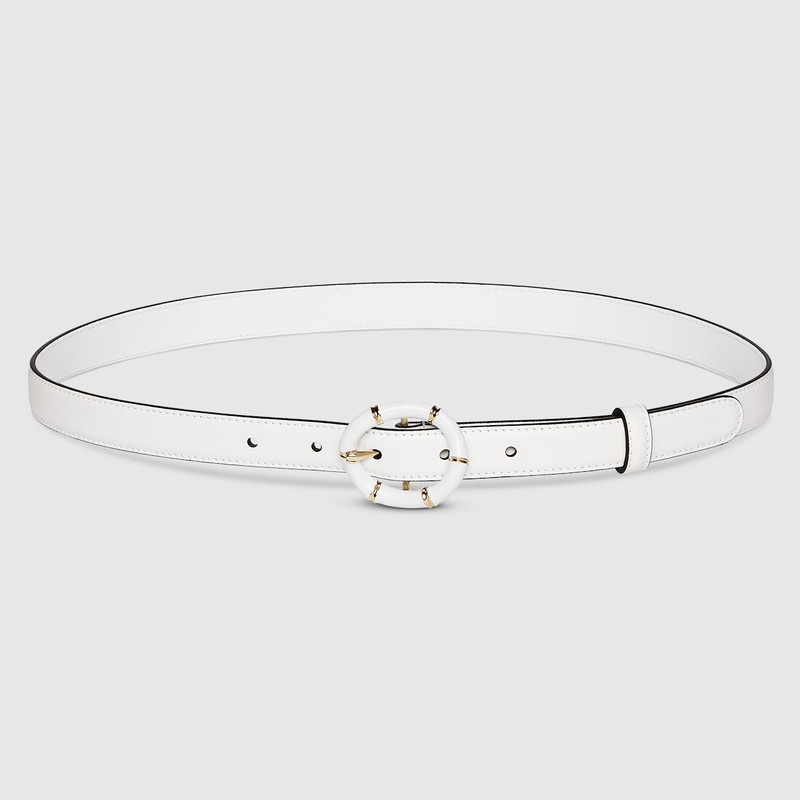 Thin belt with round bamboo buckle 1