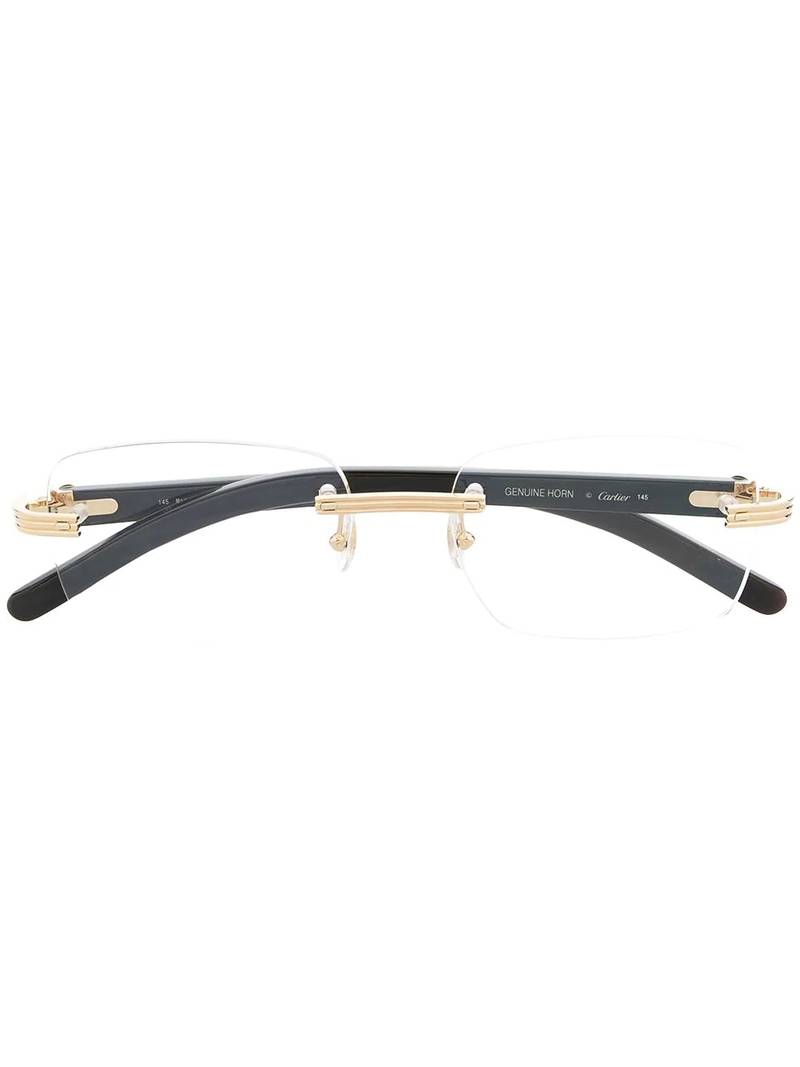 rimless square-frame glasses 1