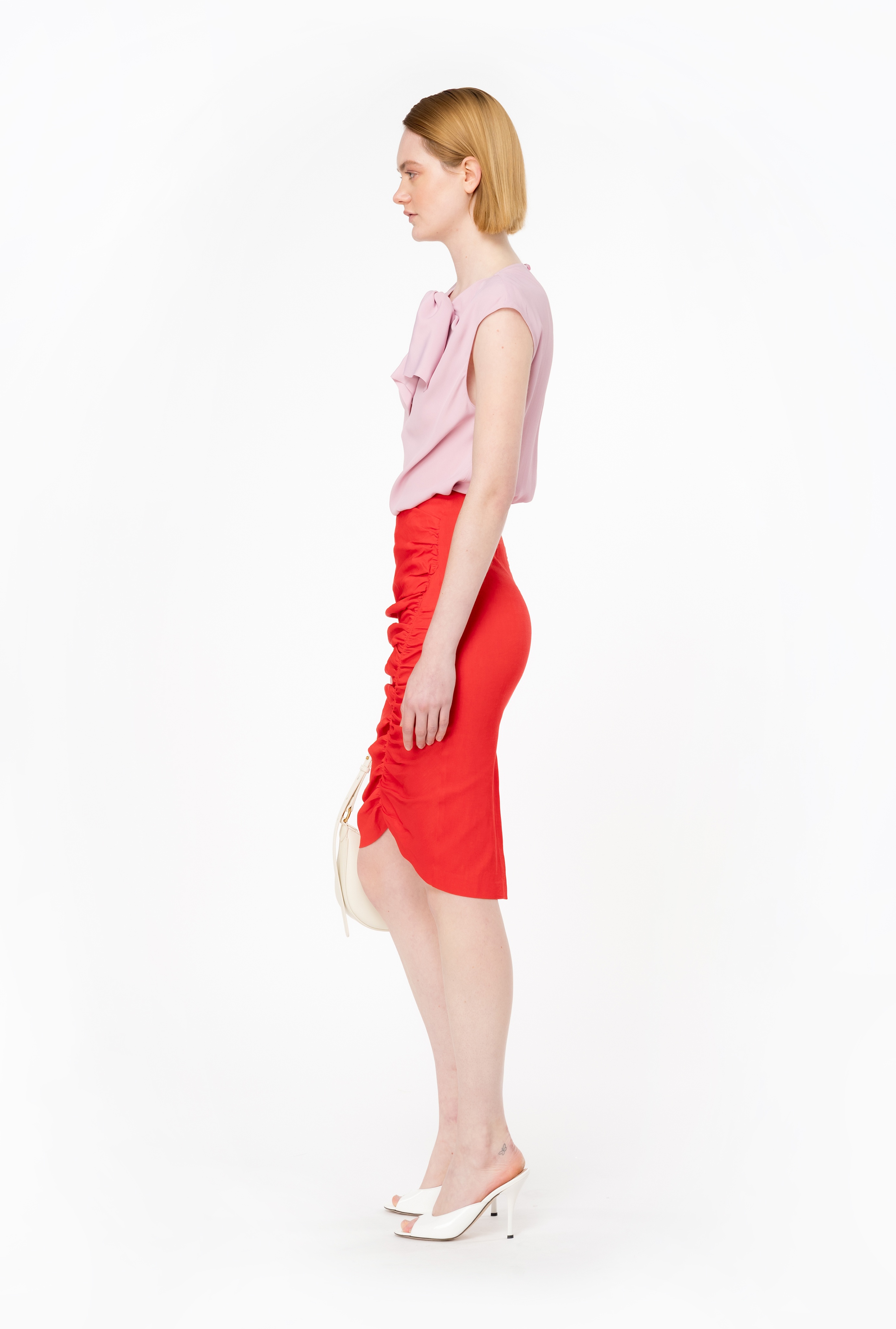 LINEN CALF-LENGTH SKIRT - 3