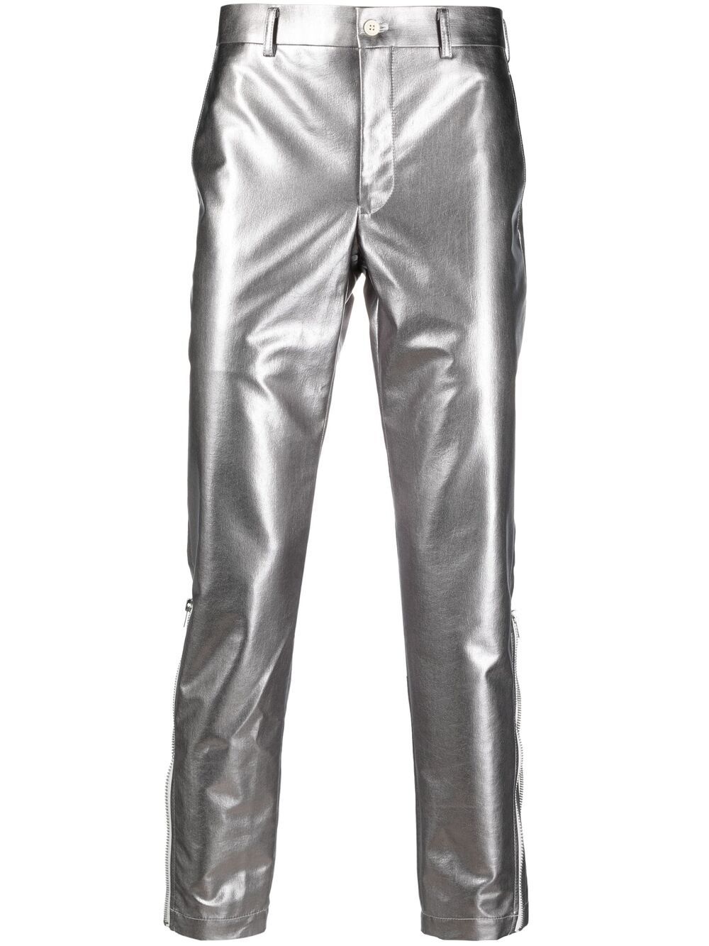 cropped metallic trousers - 1