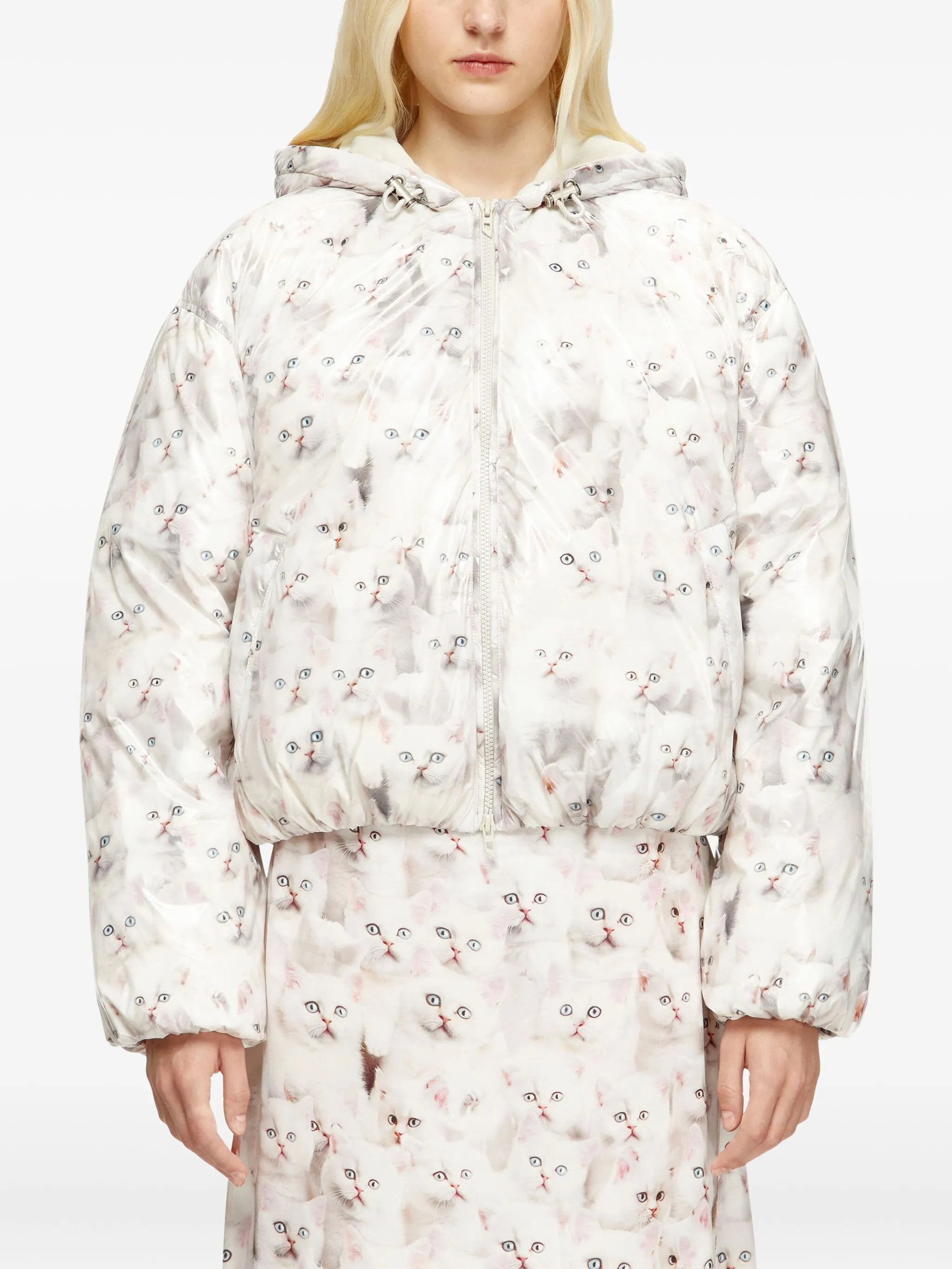 Diesel Kitten-print Hooded Puffer Jacket - 2