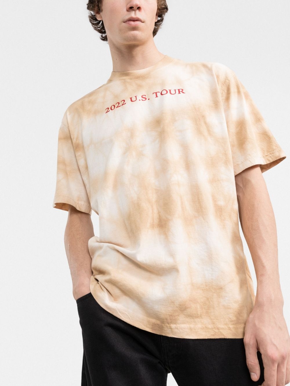 tour-print tie dye T-shirt - 3
