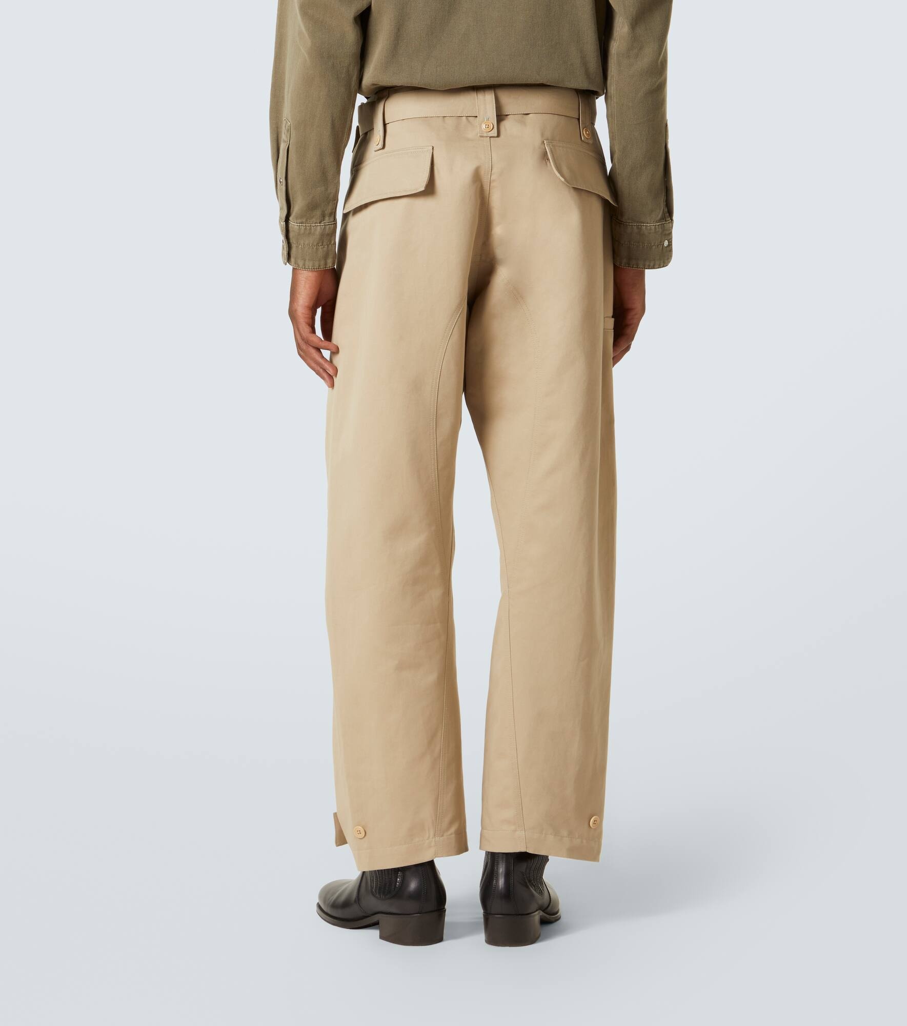 Twisted cotton and linen twill pants - 4
