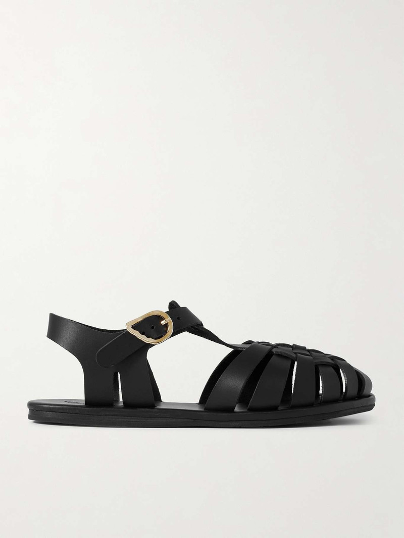 Karina woven leather sandals Black 1