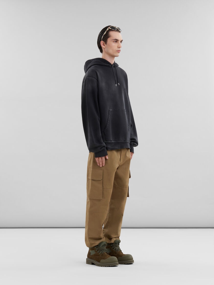BLACK ORGANIC COTTON HOODIE WITH MARNI MENDING - 5