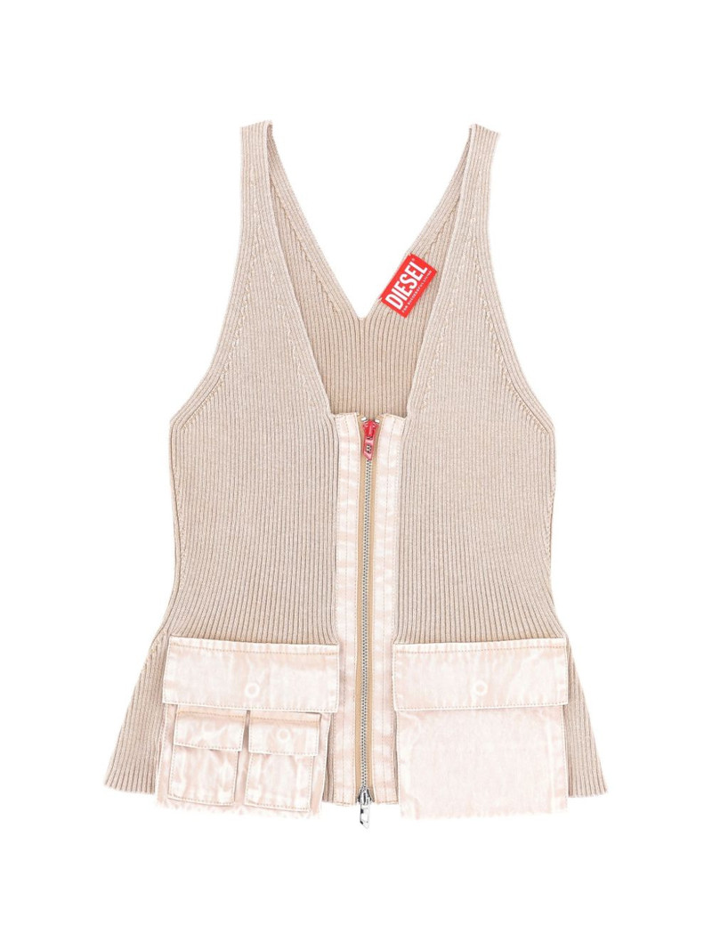 V-neck pocket cotton top 1