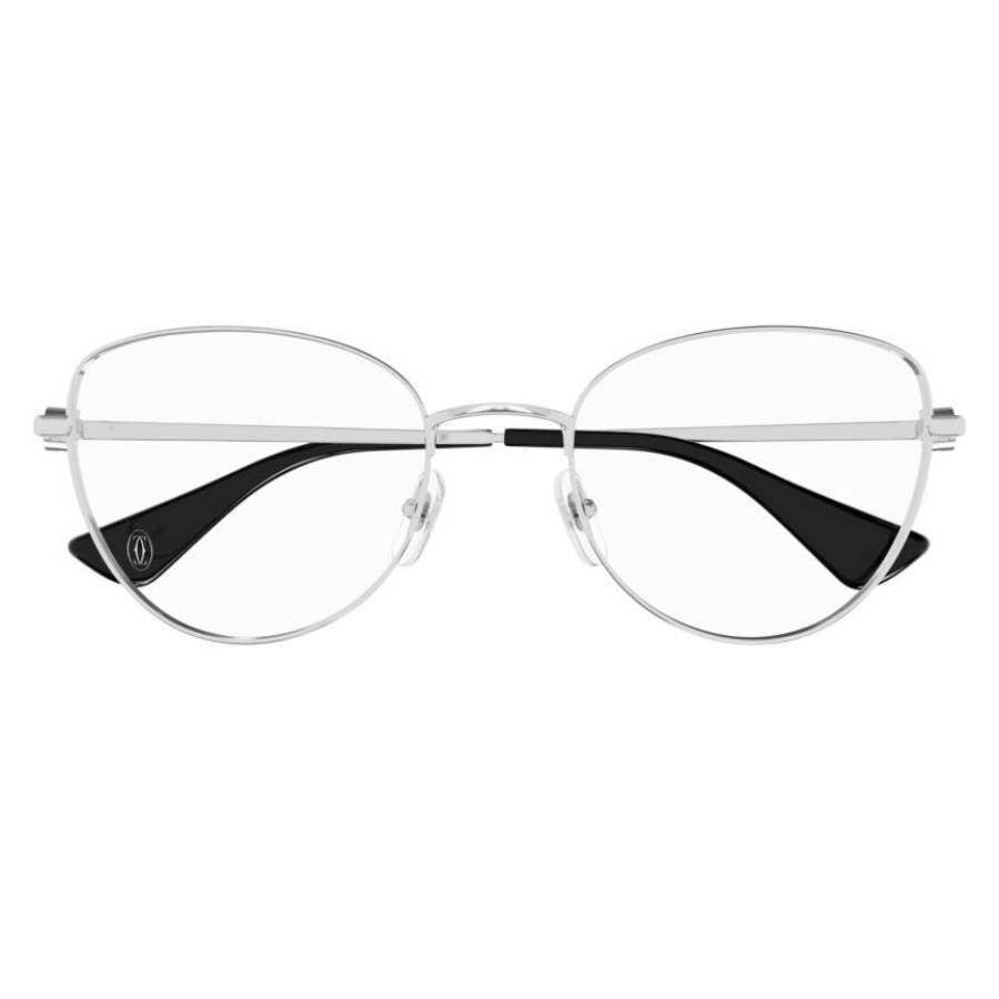Cartier C Decor Demo Cat Eye Ladies Eyeglasses CT0490O 002 55 - 1