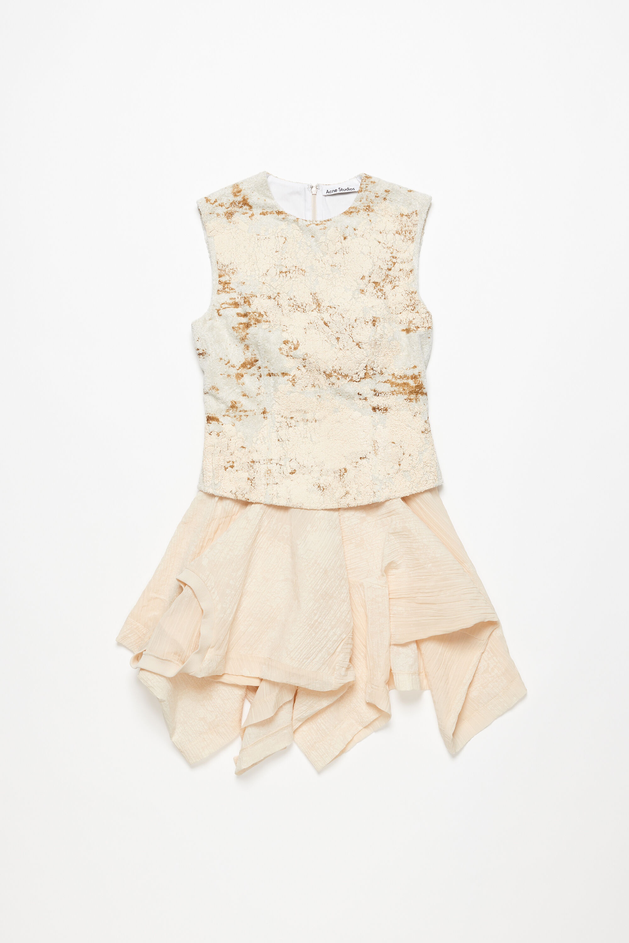 Sleeveless dress print - Ecru beige - 1