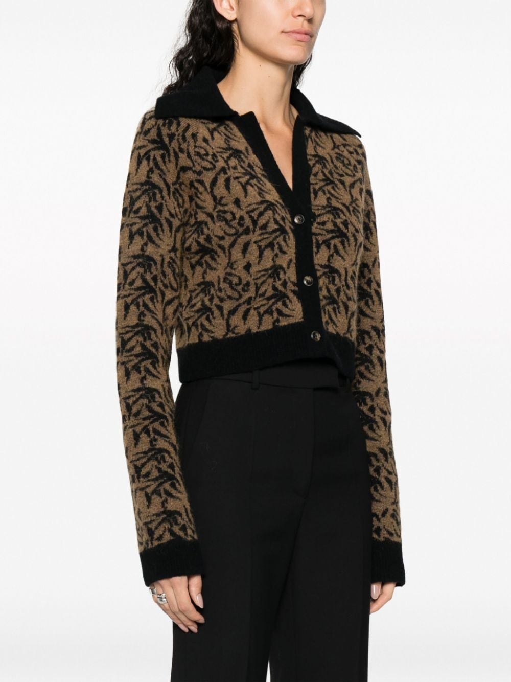 graphic-print wool-blend cardigan - 3