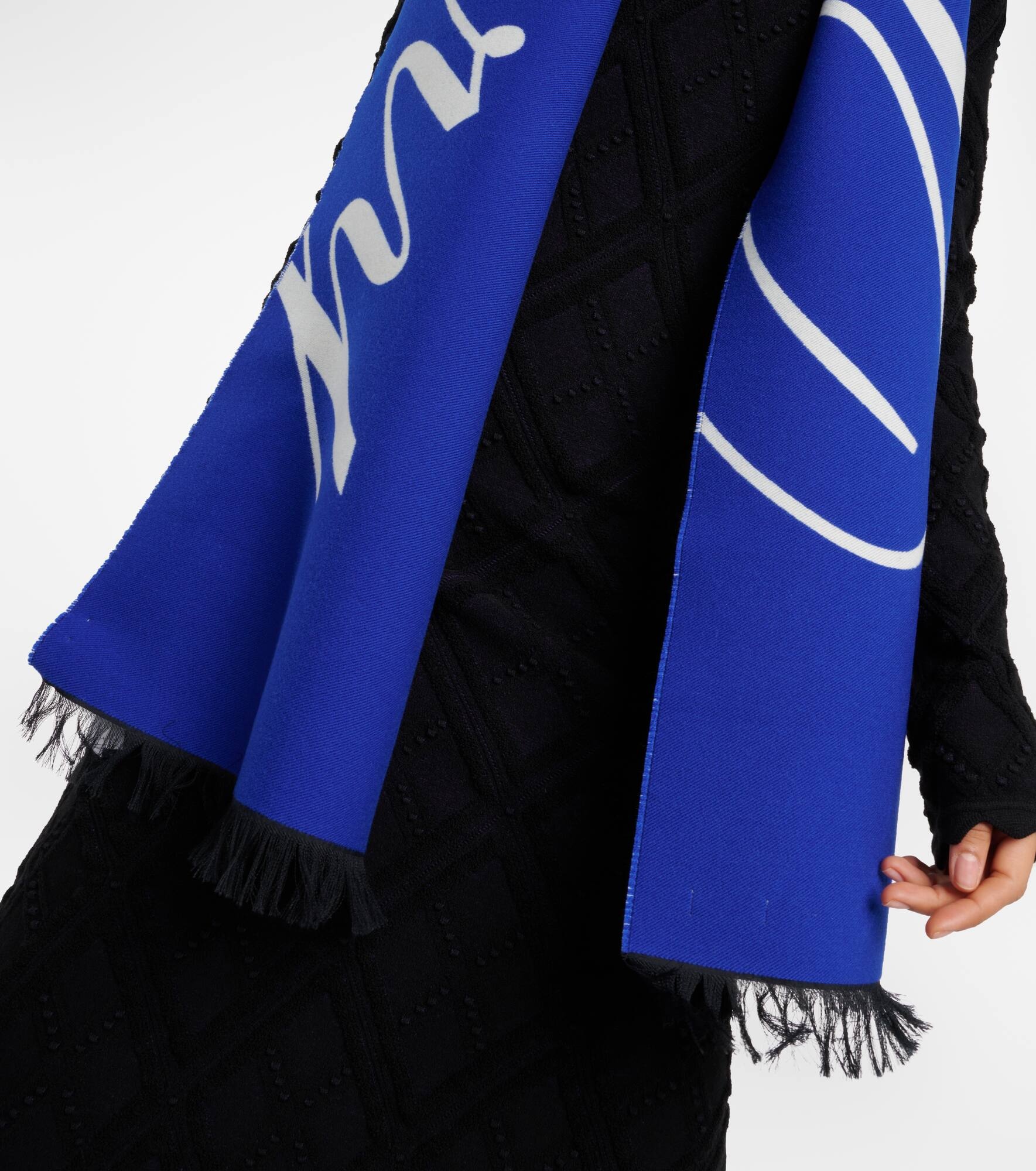 Logo wool and silk scarf - 3