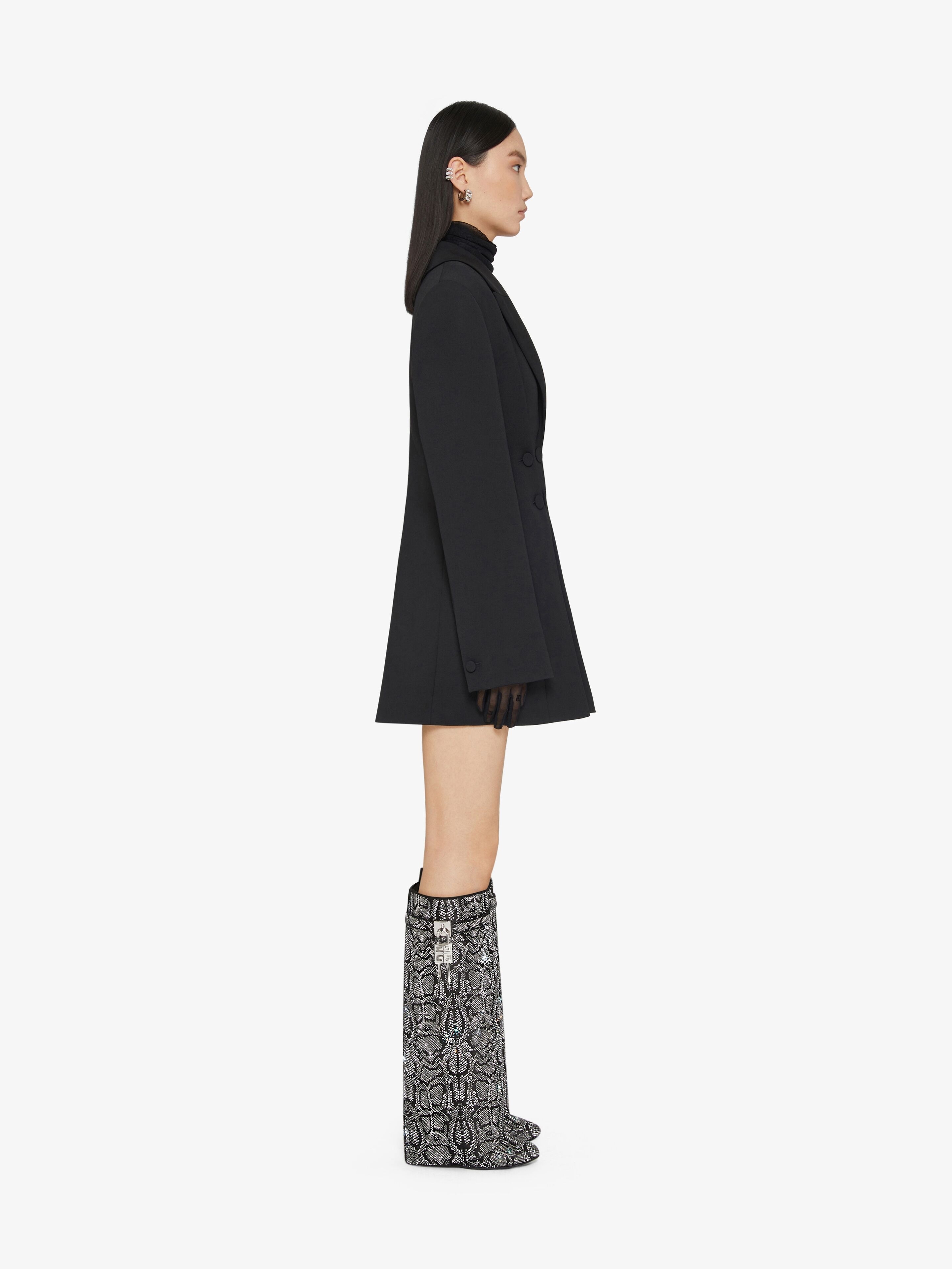 SHARK LOCK BOOTS IN SATIN WITH PYTHON EFFECT STRASS - 2