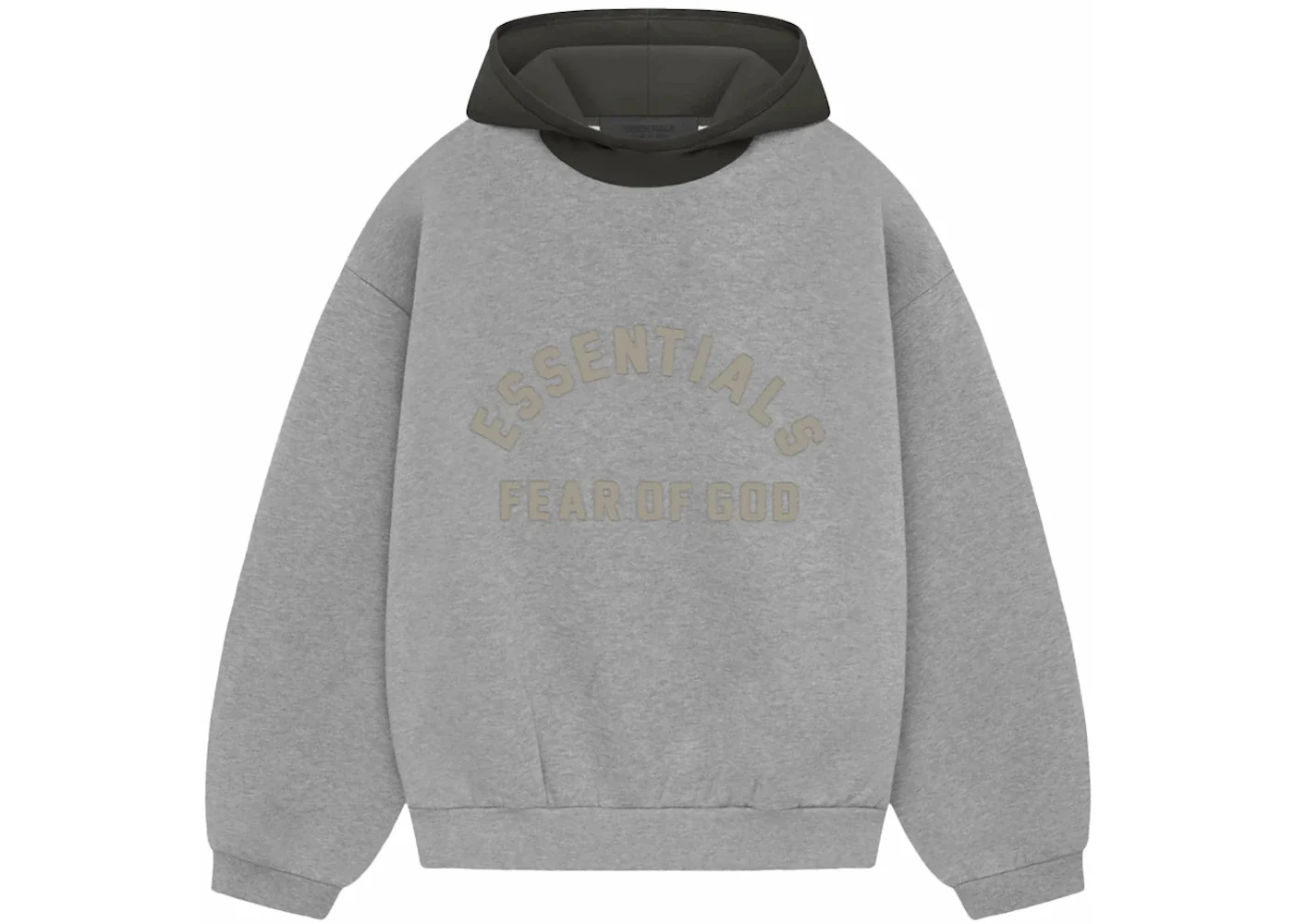 Fear of God Essentials Nylon Fleece Hoodie Dark Heather Oatmeal/Ink - 1