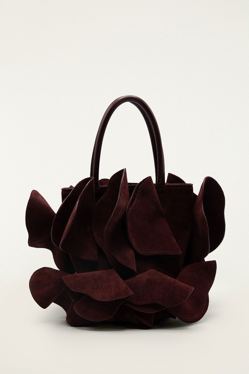 Brown Leather Flower Bag 1